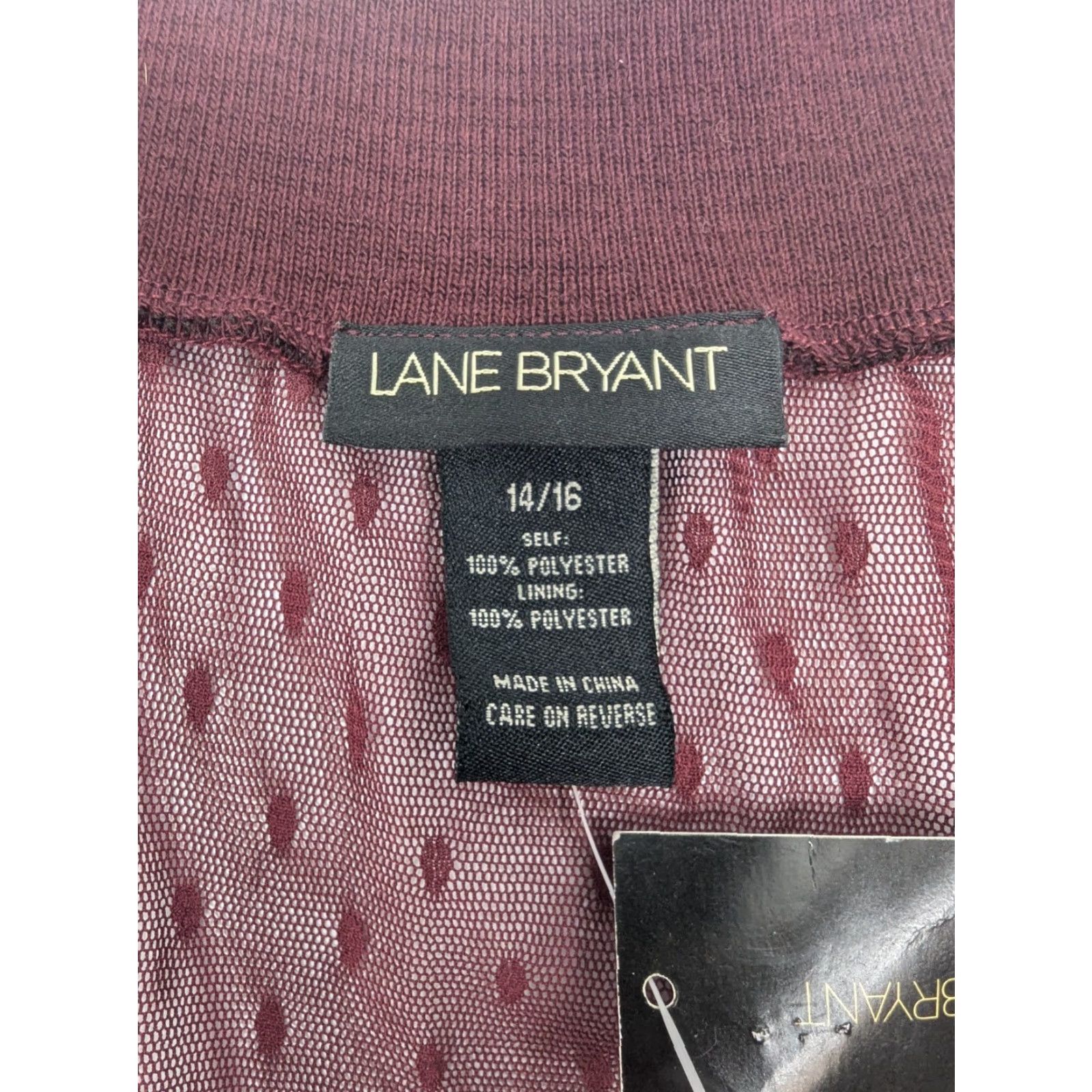 Vintage NWT Lane Bryant Burgundy Deep V-Neck Sheer Blouse With Tank Top Size 14/16 Size XL / US 12-14 / IT 48-50 - 6 Thumbnail