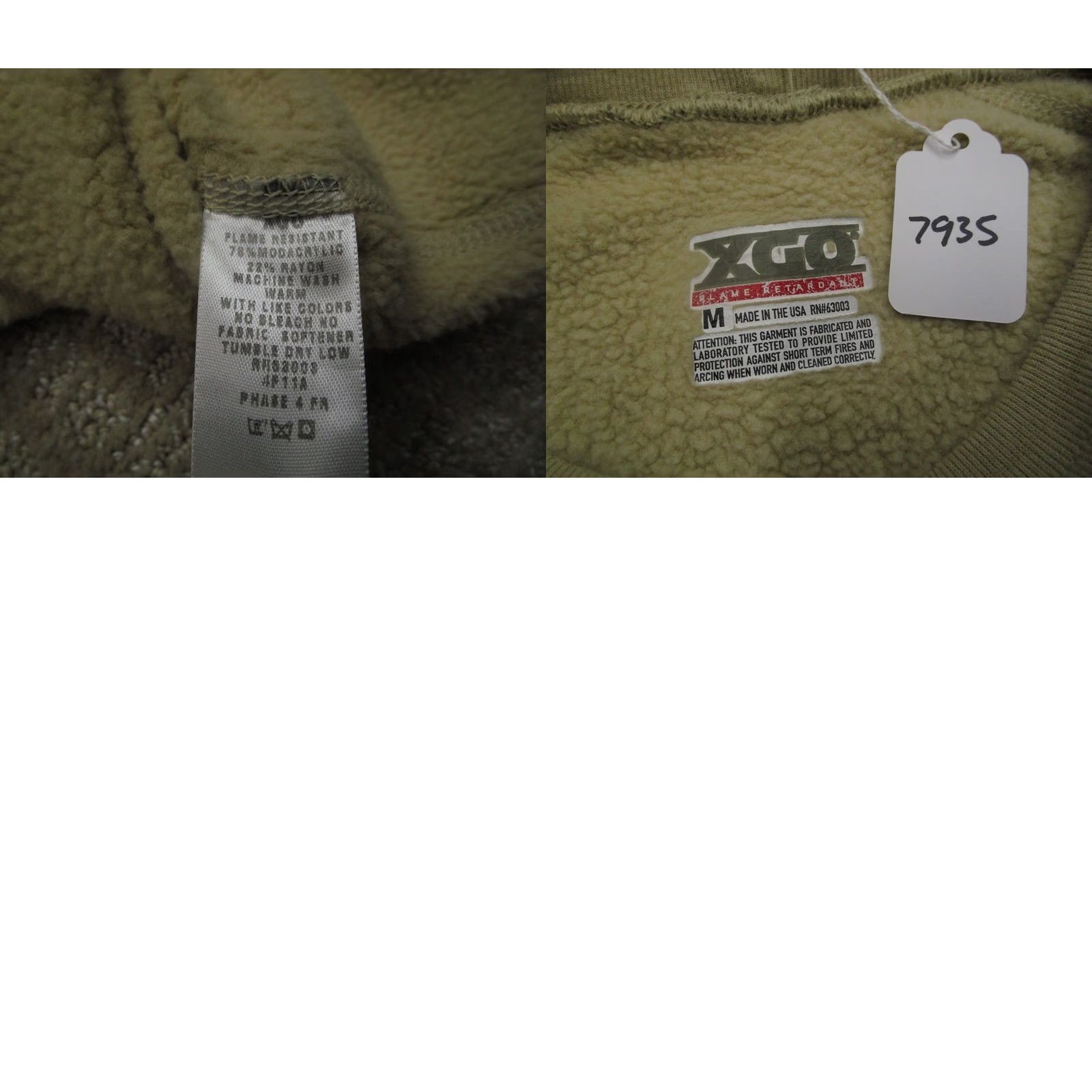Vintage XGO Sweater Mens Medium Brown Phase 4 Flame Retardant Sweatshirt US Military Shirt Size US M / EU 48-50 / 2 - 8 Thumbnail