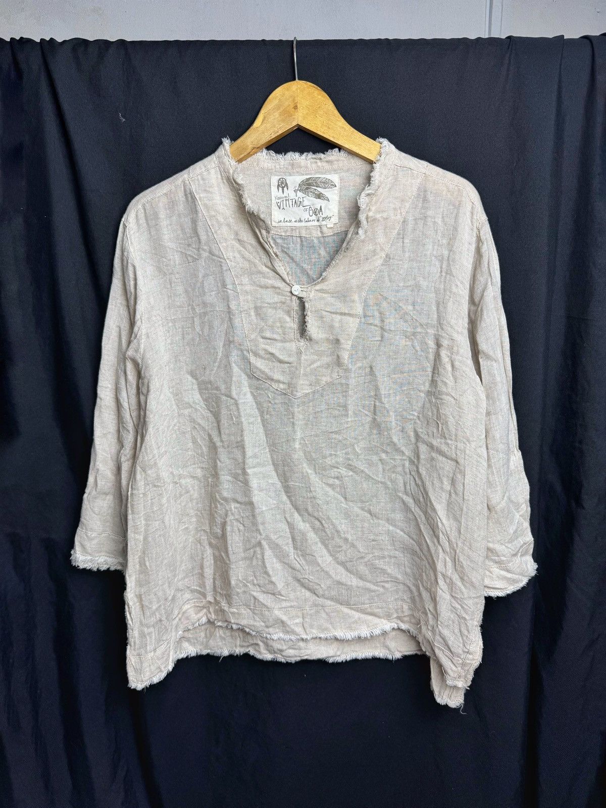 If Six Was Nine × Japanese Brand × Y's for Men Goa Indiana Linen Mid Sleeve Yohji Kapital Styled Size US M / EU 48-50 / 2 - 1 Thumbnail