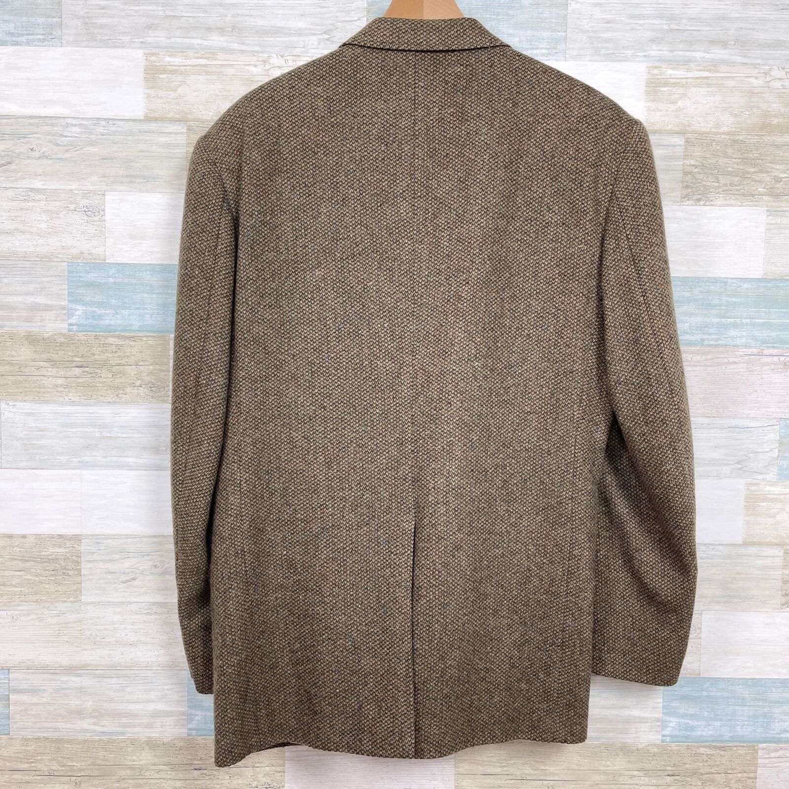 Lands' End Lands End Tweed Sport Coat Brown Lambswool Wool Mens 43L Size 40L - 5 Thumbnail