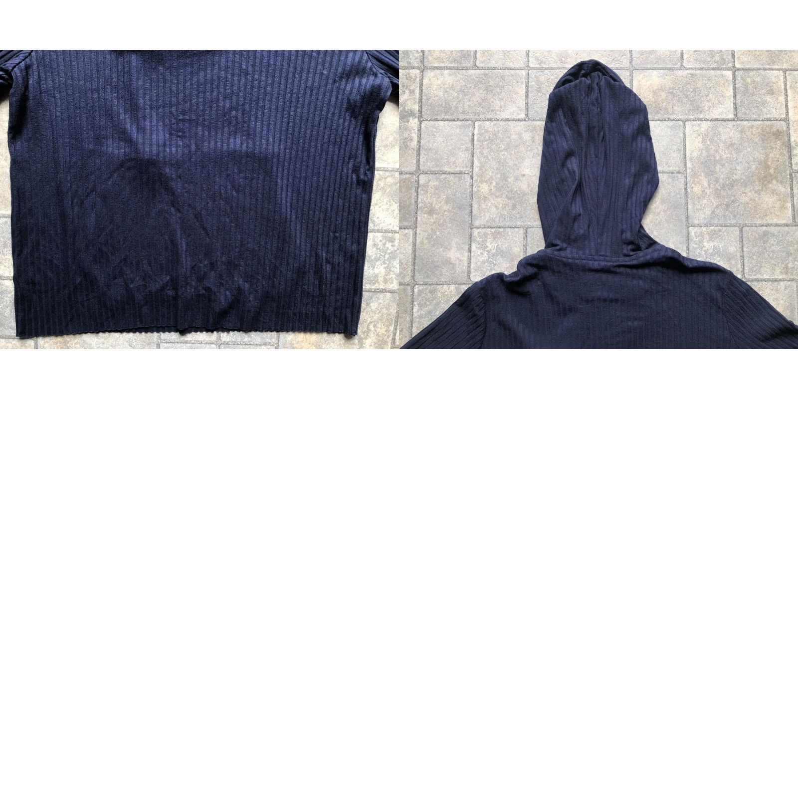 Vintage NWT Cale Sweater Hoodie XS Womens Navy Blue Ribbed Madeline Hooded Pockets Long Sleeve Pullover Winter Size XS / US 0-2 / IT 36-38 - 10 Thumbnail
