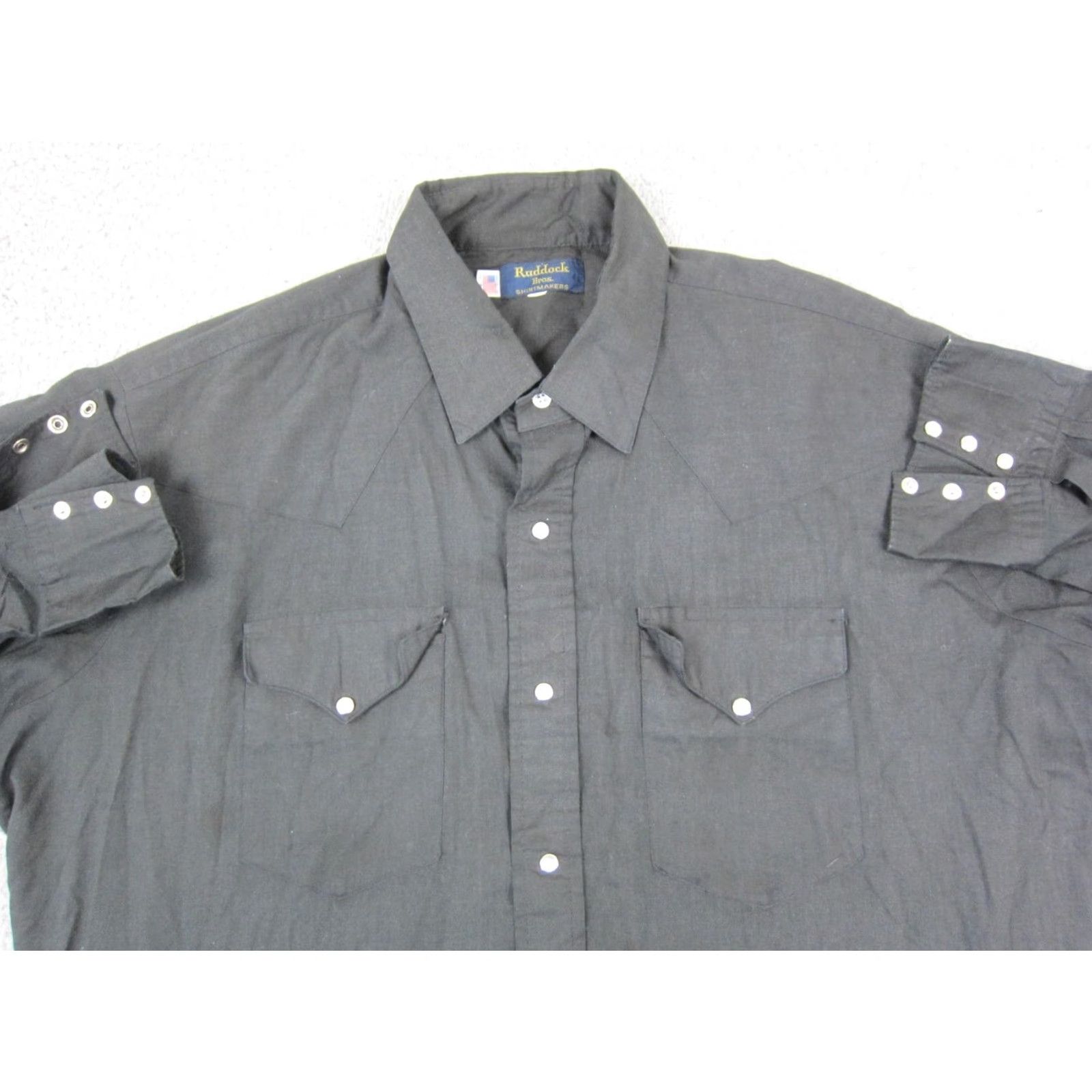 Vintage VINTAGE Ruddock Shirt Mens 2XL Black Western Snap Button Made in USA 90s Shirt Mens 2XL Black Western 90s Ruddock Shirt Size US XXL / EU 58 / 5 - 2 Thumbnail