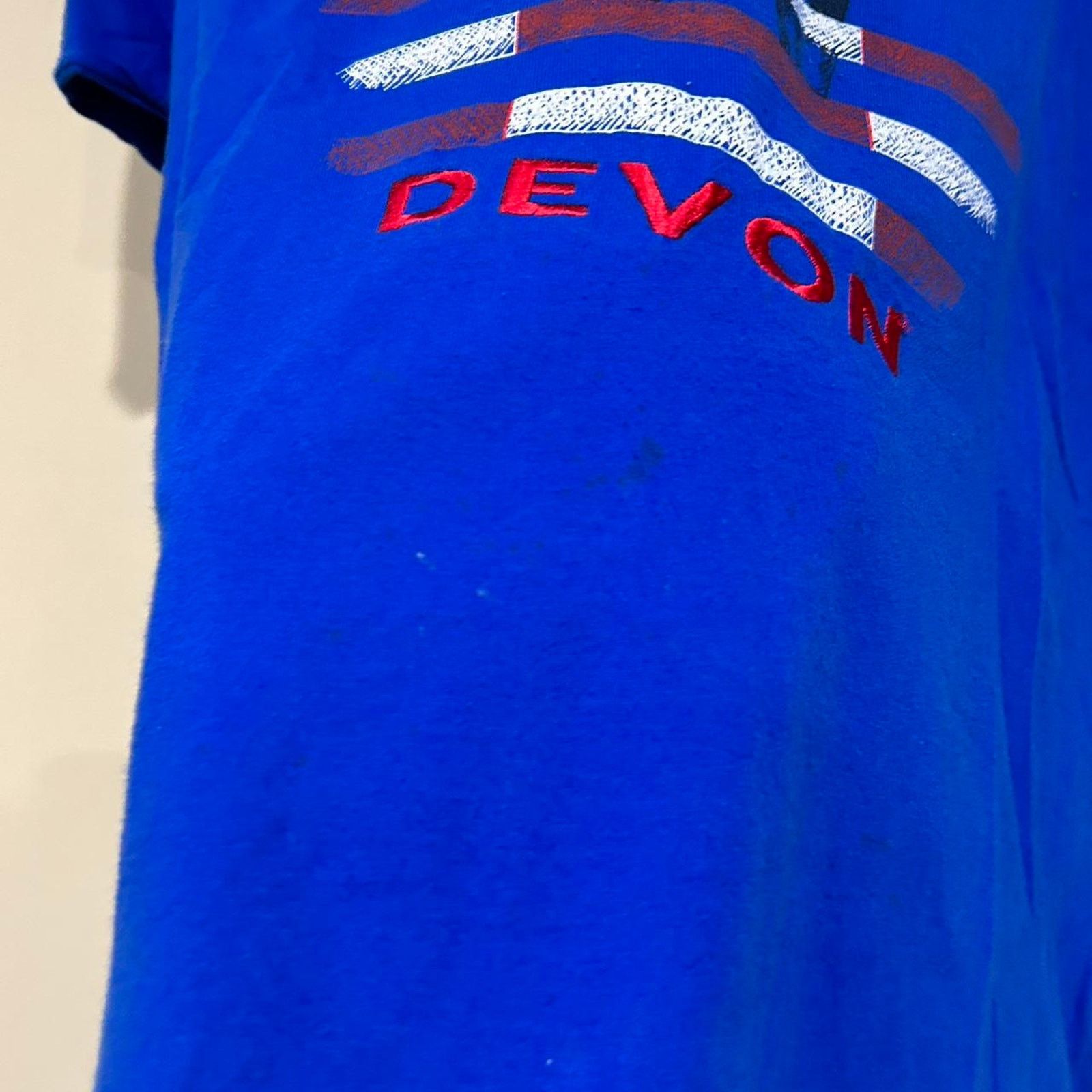 Fruit Of The Loom Vintage Devon Polo Two Sided Tee Shirt Size US XXL / EU 58 / 5 - 6 Thumbnail