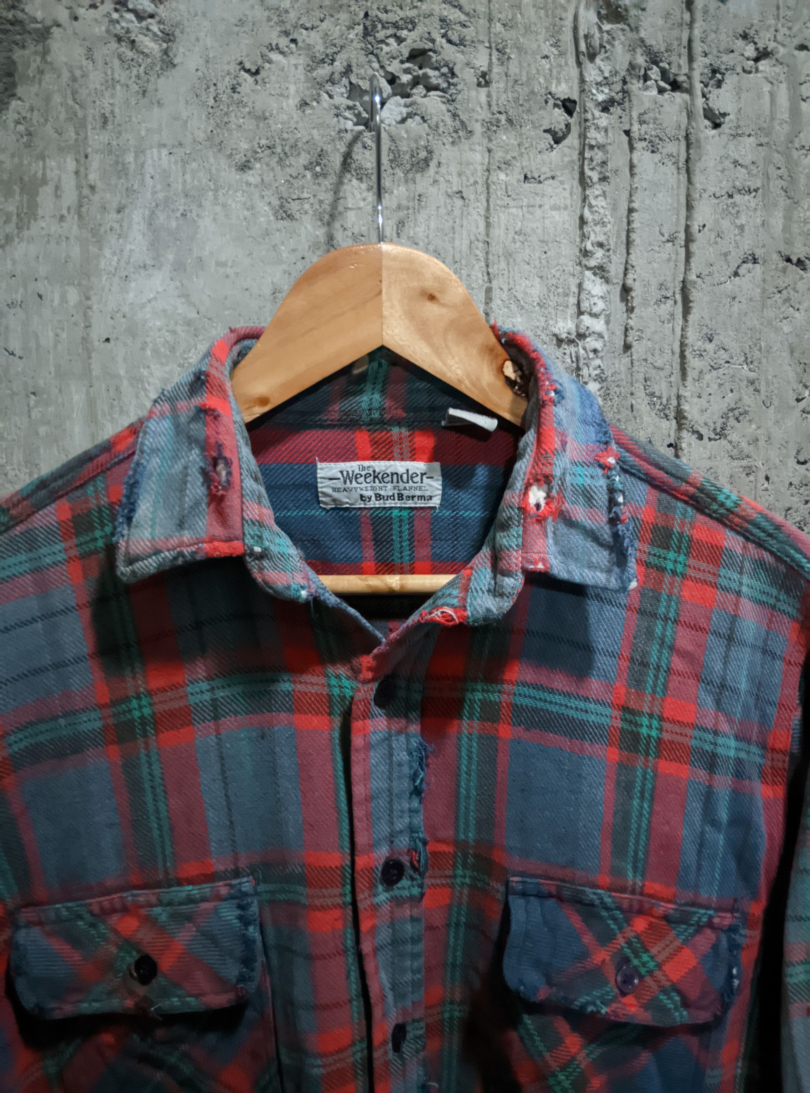 Vintage Vintage 70s thrashed flannel distressed sun faded erd Size US M / EU 48-50 / 2 - 5 Thumbnail