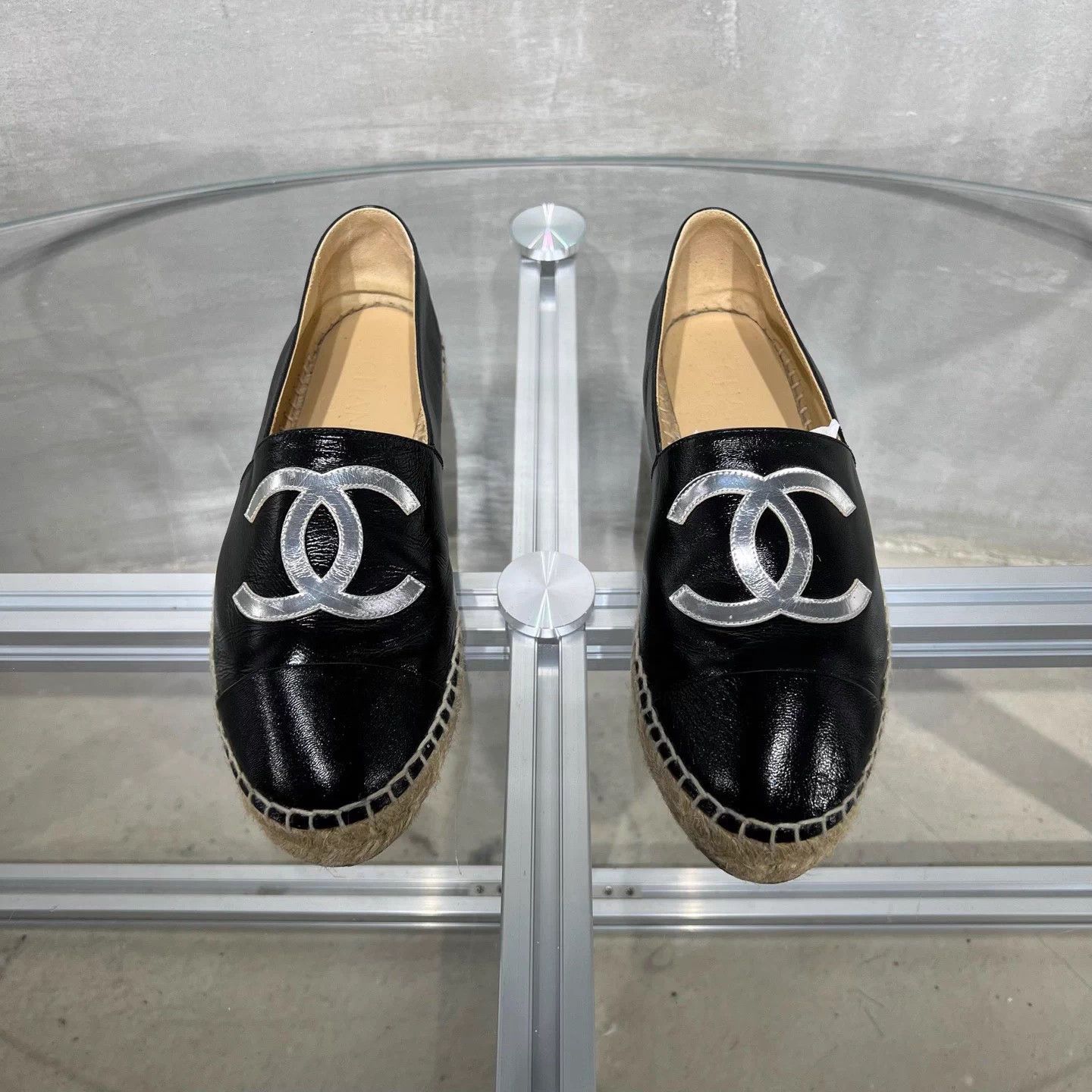 Chanel Chanel Black Silver Slipper Size 38 Size US 7 / IT 37 - 1 Thumbnail