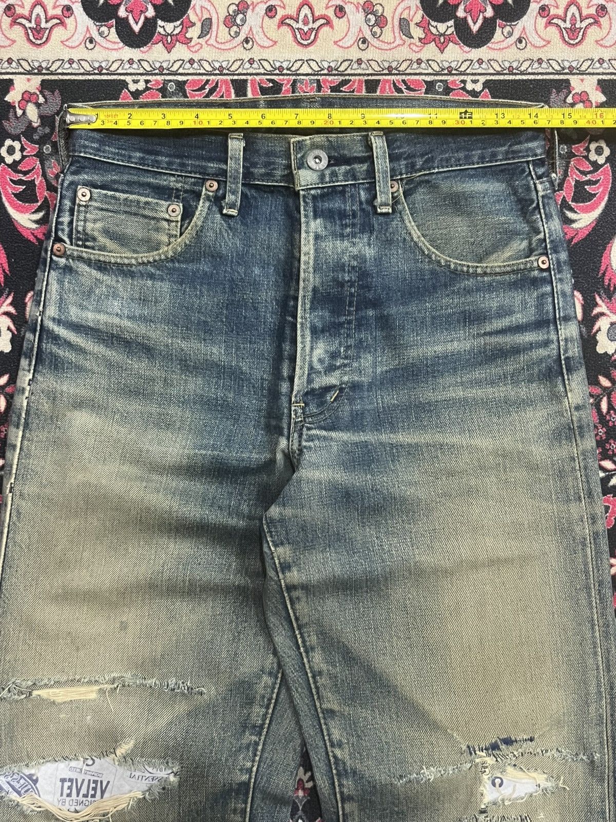 Levi's Levi’s 503BXX Big E Blue Mud Washed Distressed Selvedge Jean Size US 29 - 17 Thumbnail