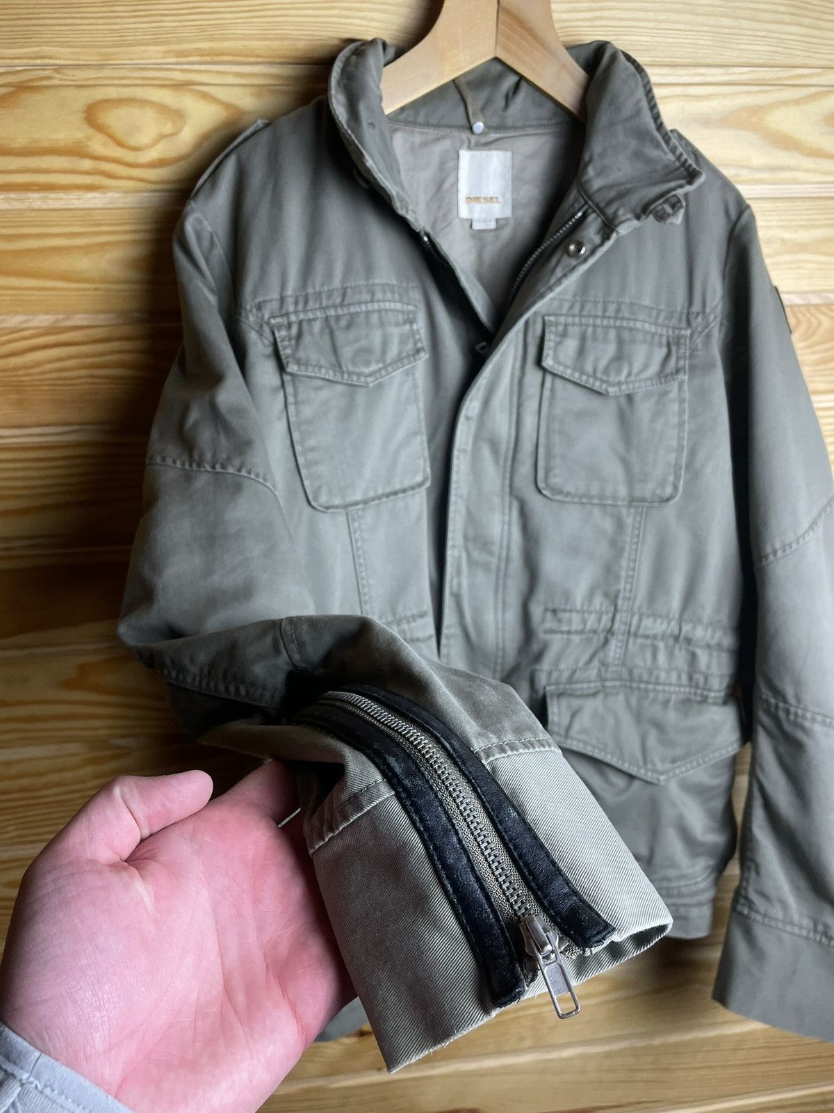 Diesel × Vintage Vintage Diesel Cargo Jacket Haki Size L Size US L / EU 52-54 / 3 - 6 Thumbnail