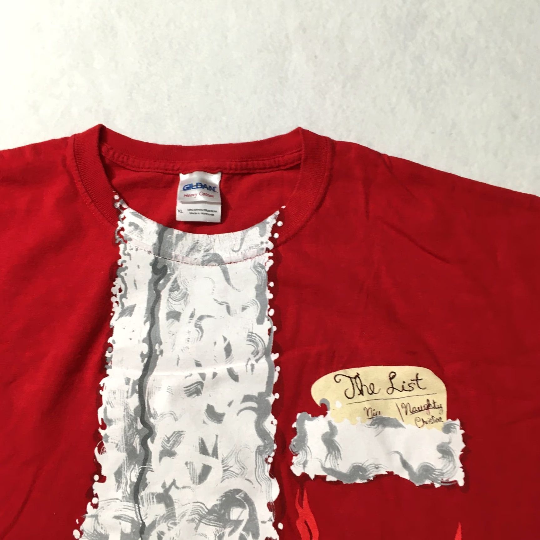 Vintage ELF Naughty Nice List Christmas Funny T-Shirt XL Red Mens Short Sleeve Crew Neck Cotton Size US XL / EU 56 / 4 - 3 Thumbnail