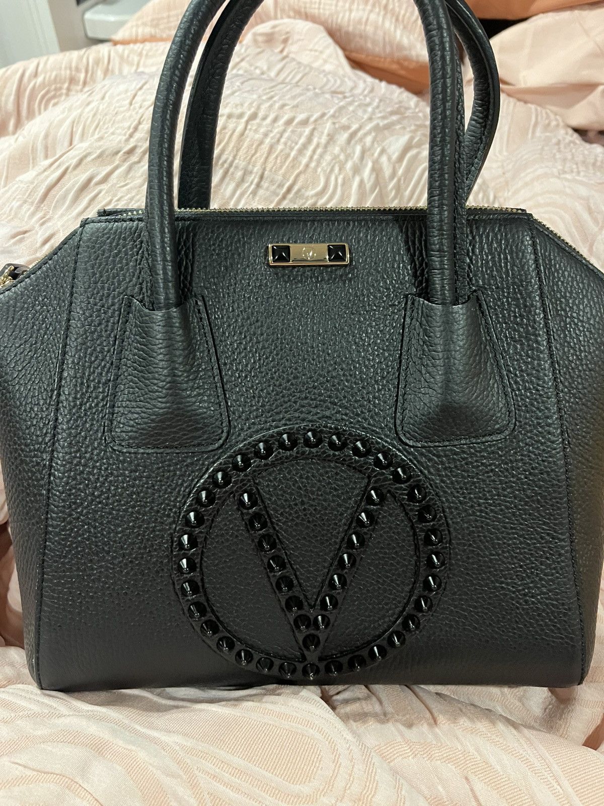 Mario Valentino Valentino Black Studded Premium Leather Handbag/Purse Size ONE SIZE - 1 Thumbnail
