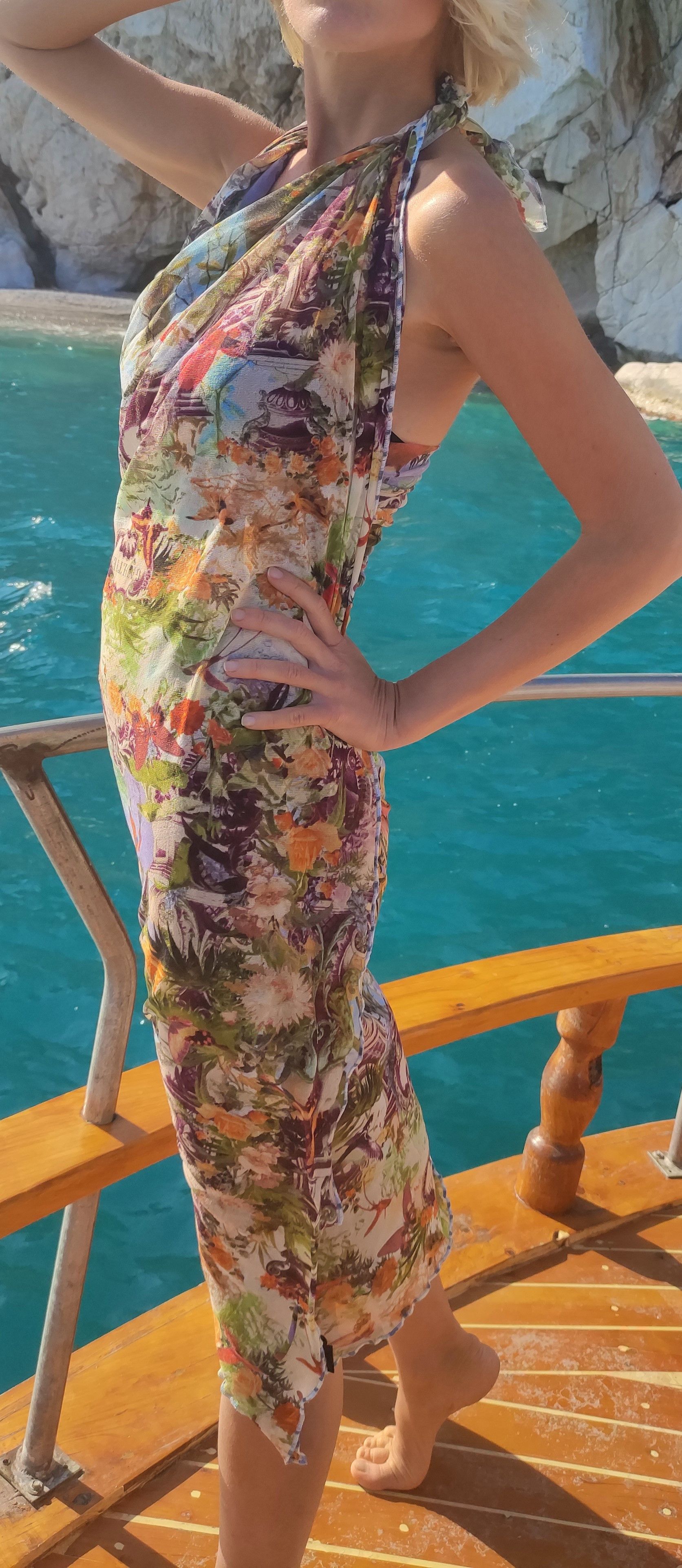 Jean Paul Gaultier Jean Paul Gaultier Tropical Butterfly Mesh Pareo Dress Size S / US 4 / IT 40 - 4 Thumbnail