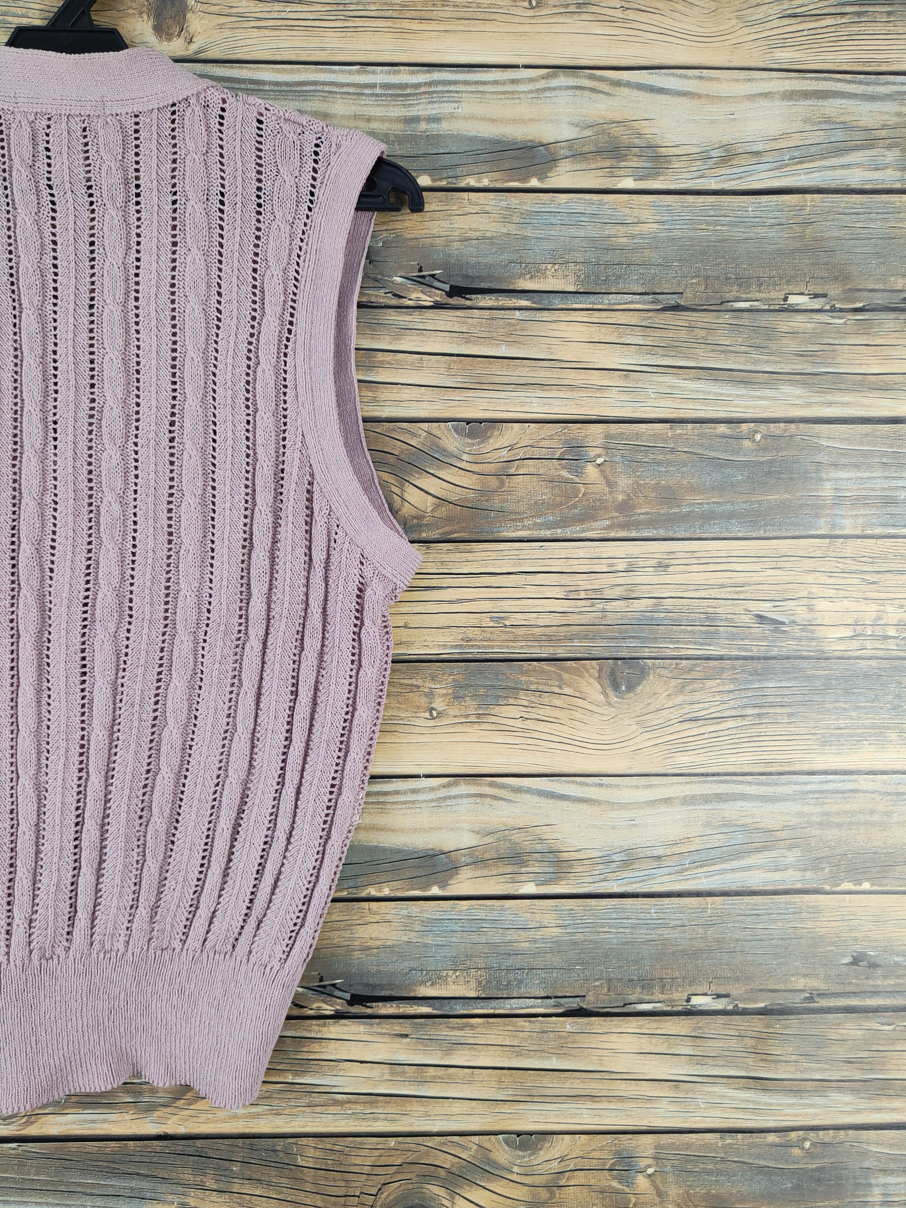 Homespun Knitwear Womiyan Pink Crochet Knitwear Vests #W2121 Size S / US 4 / IT 40 - 9 Thumbnail