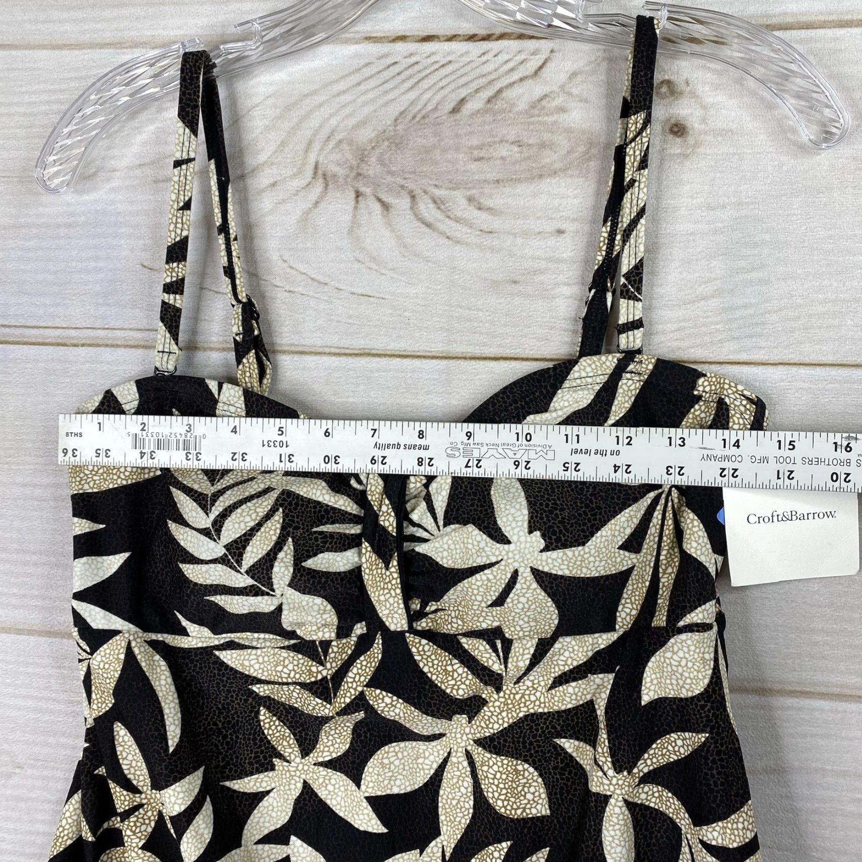 Croft & Barrow VINTAGE Croft & Barrow Tankini Top Womens 12 Brown Floral Tummy Slimmer Swimsuit NWT Size XL / US 12-14 / IT 48-50 - 4 Thumbnail