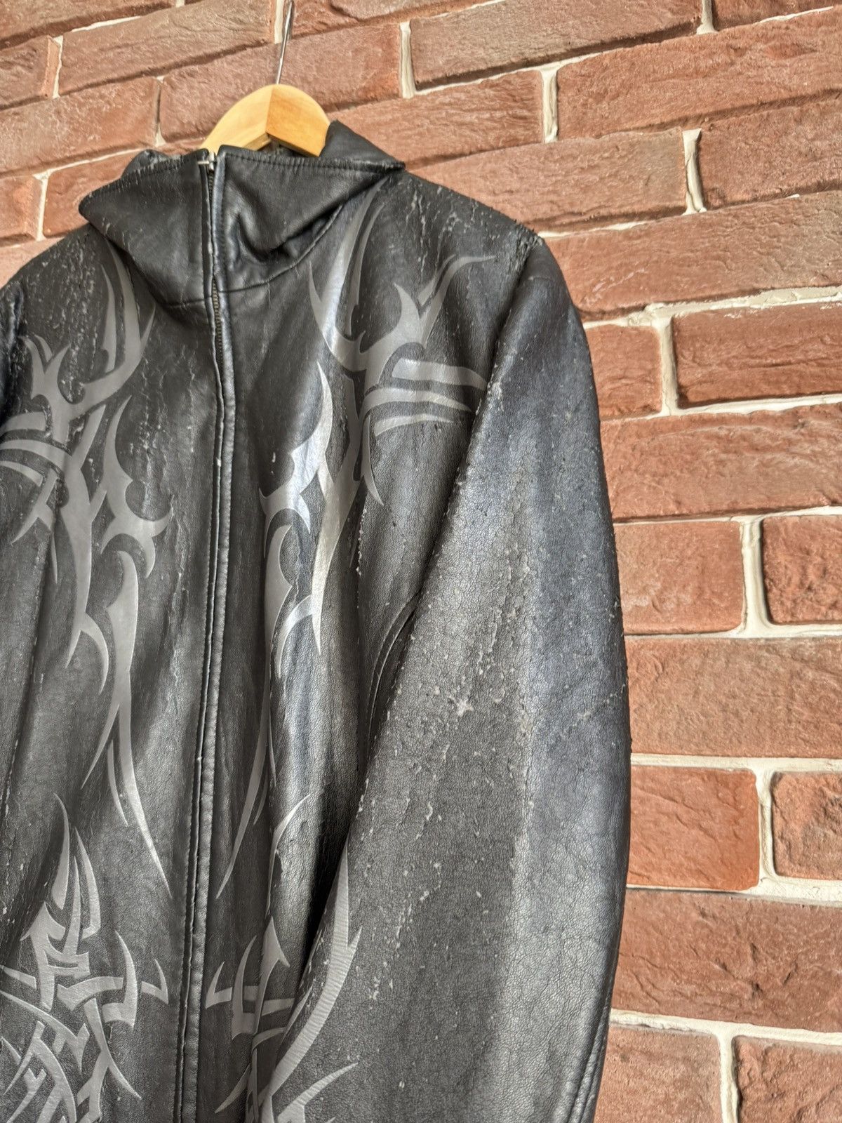 Vintage Vintage Faux Leather Tribal Rave Coat Jacket Rock Punk L Size US L / EU 52-54 / 3 - 3 Thumbnail