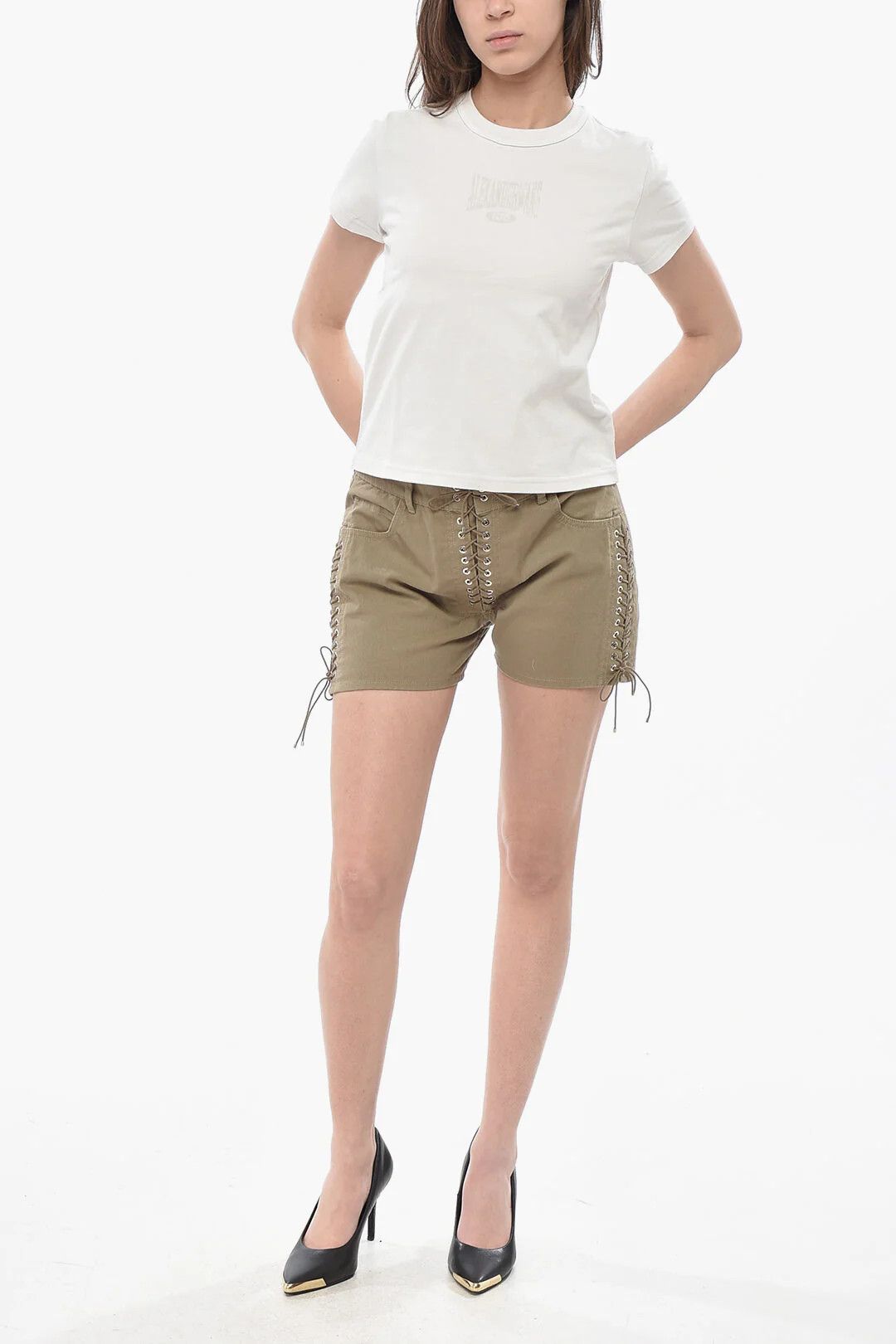 Alexander Wang og1mm0426 Crew-Neck Cotton T-Shirt in White Size XS / US 0-2 / IT 36-38 - 4 Thumbnail