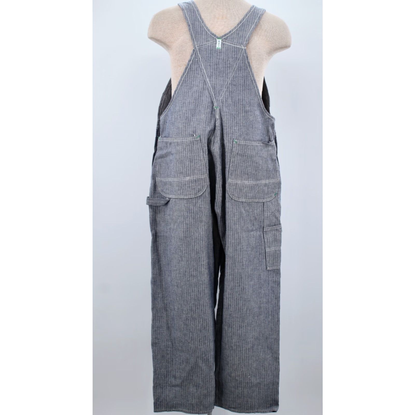 Vintage VINTAGE Key Denim Overalls Shirt Mens 70s HBT Striped Blue Cotton Medium 1970s 28.5in Inseam Size US 31 - 2 Thumbnail