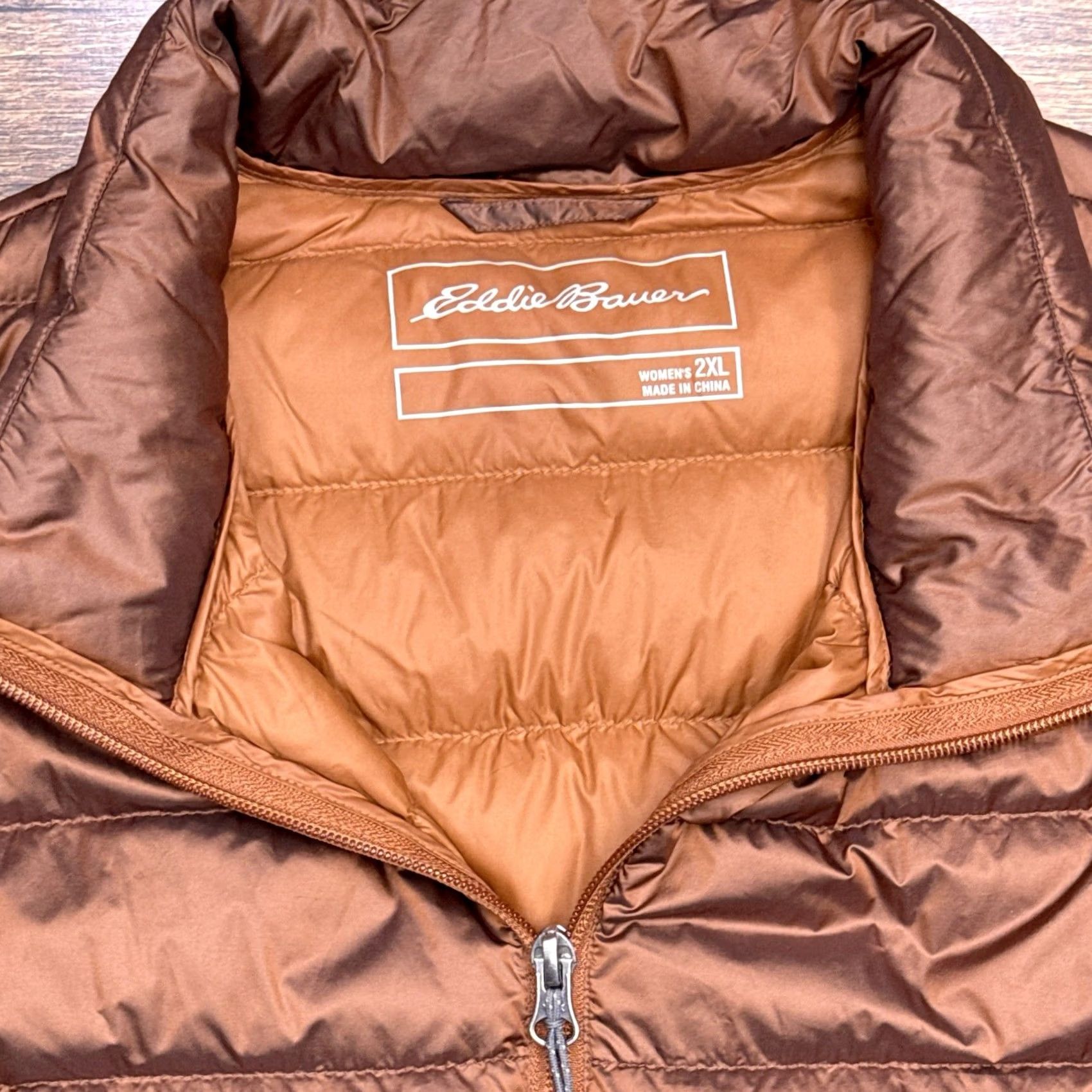 Eddie Bauer Eddie Bauer Puffer Jacket Womens 2XL Brown EB650 Nylon Softshell Down Zip Long Sleeve Coat Jacket Size XXL / US 16-18 / IT 52-54 - 6 Thumbnail