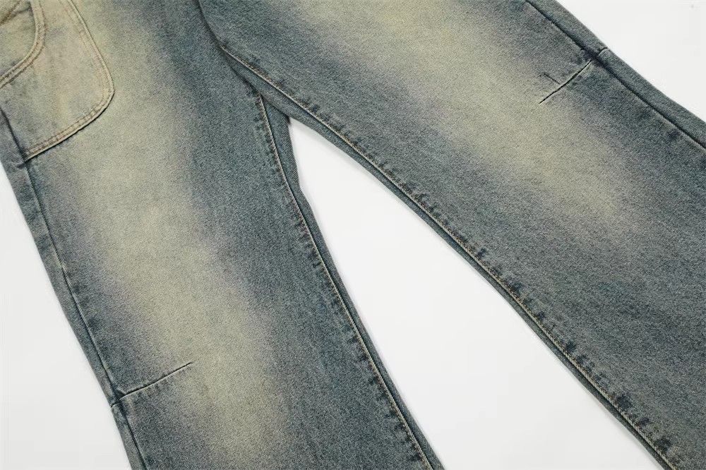 Japanese Brand Men's American loose casual distressed straight washed jeans Size US 32 / EU 48 - 4 Thumbnail
