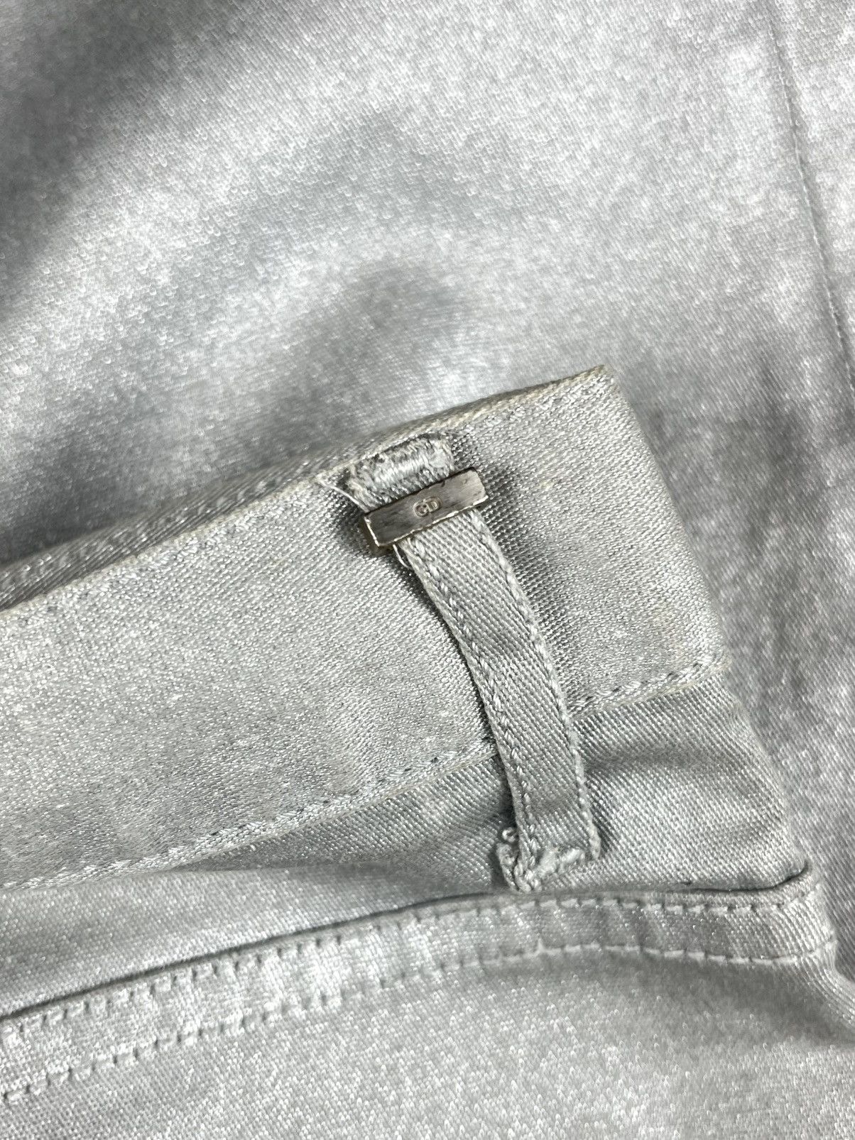 Dior × Hedi Slimane SS06 Dior Homme Silver Metallic Glitter Waxed Coated Jeans Size US 34 / EU 50 - 10 Thumbnail