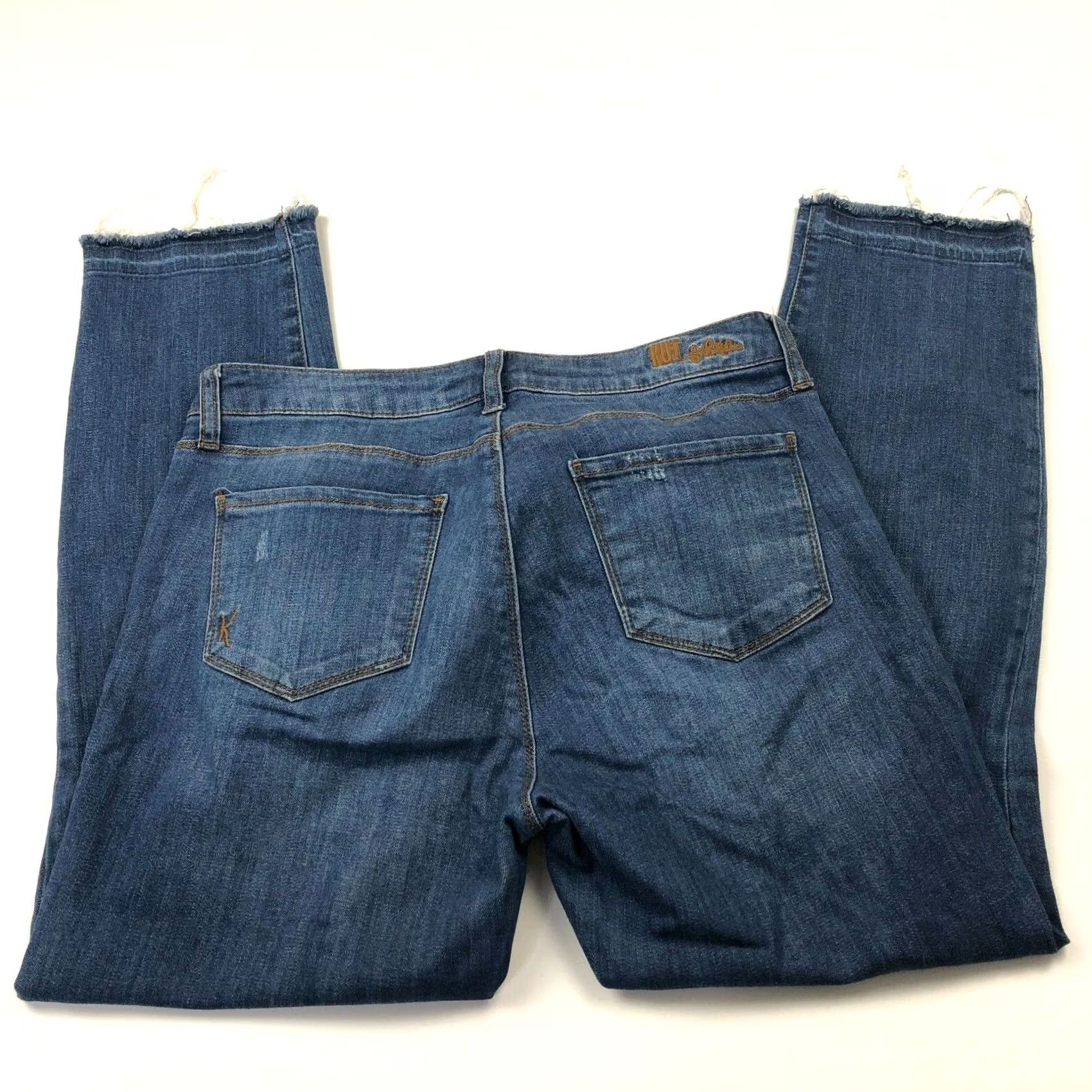 Vintage Kut From The Kloth Ankle Frayed Slim 8 Denim Jeans Women Stretch Blue 31in 27in Inseam Slim Women Jeans Closed Zip Regular Size 8 Size 24" / US 00 / IT 34 - 2 Thumbnail