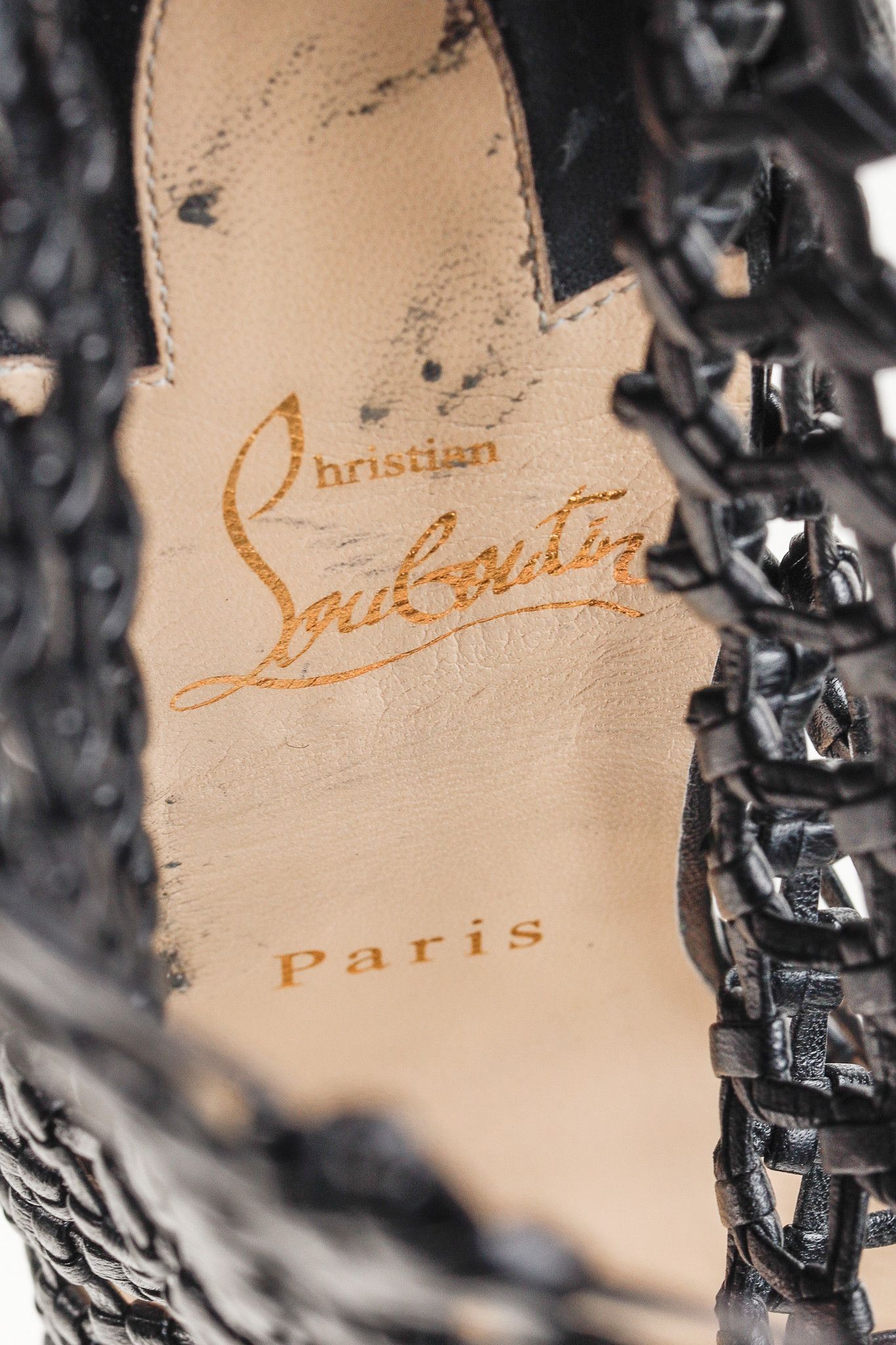 Christian Louboutin Christian Louboutin Porligat 120 Leather Woven Cage Heels Size US 8.5 / IT 38.5 - 8 Thumbnail