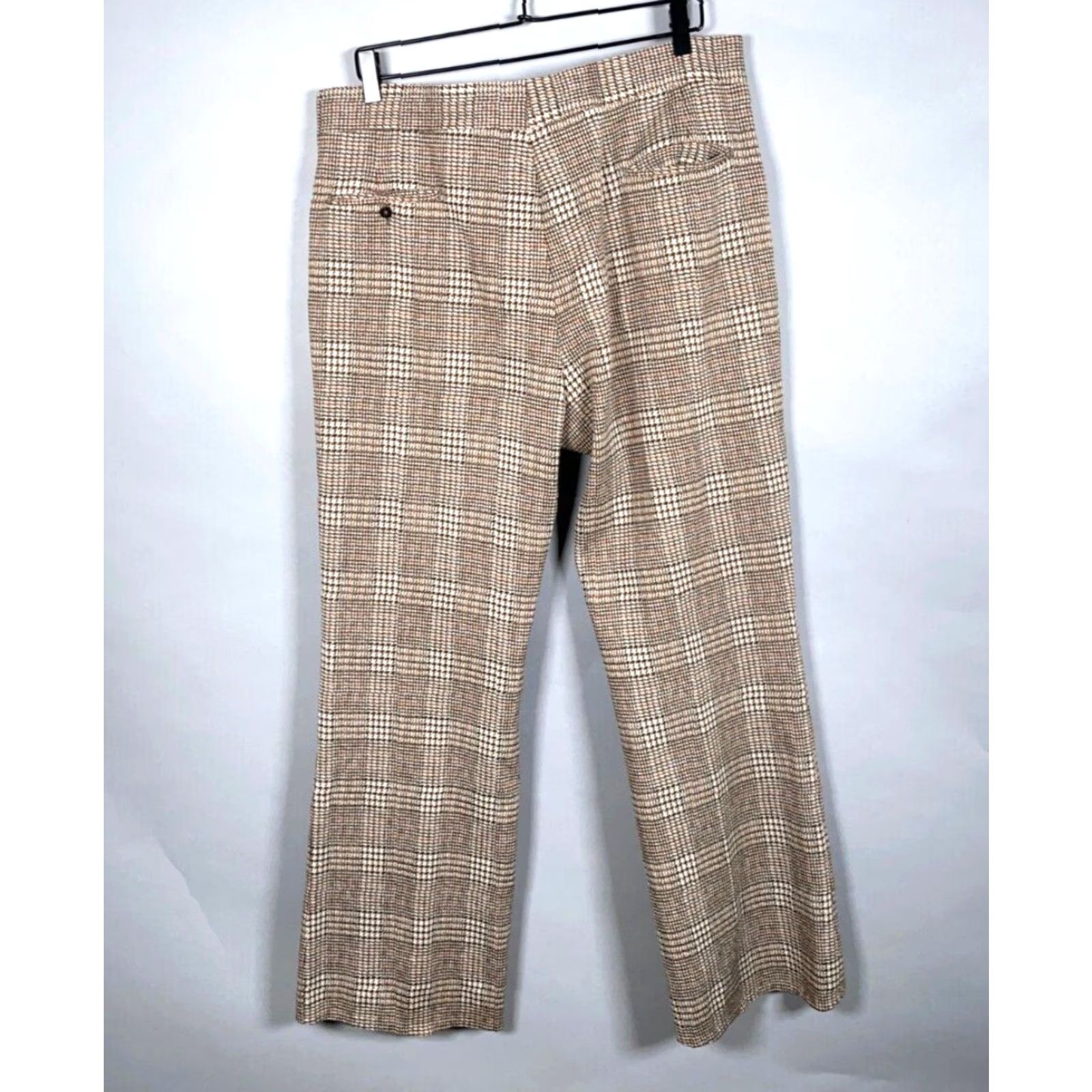 Haggar VTG Haggar Wool Bootcut Trousers Men's 38 x 31 Brown Houndstooth Check Pants Dress Pants Regular Fall Winter Vintage Men’s Boots? Size US 38 / EU 54 - 2 Thumbnail