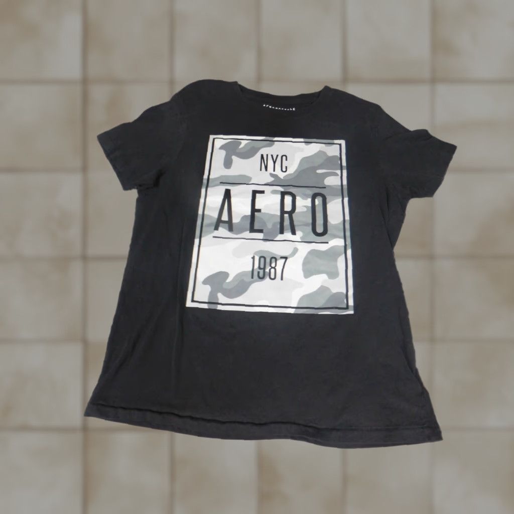 Vintage Aéropostale Mens Shirt M Black Graphic T-Shirt Crew Neck Short Sleeve Logo Cotton Spandex Vintage: No Menu California Classic (M) Mens Size US M / EU 48-50 / 2 - 1 Thumbnail