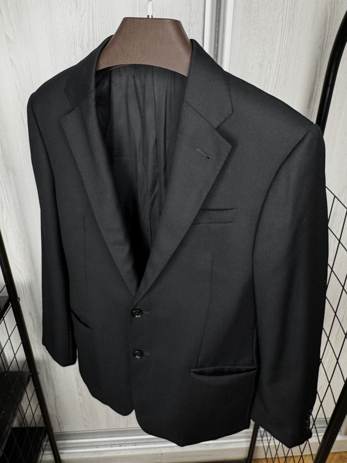 Armani Collezioni Armani Collezioni Giorgio black structural wool blazer Size 40R - 7 Thumbnail