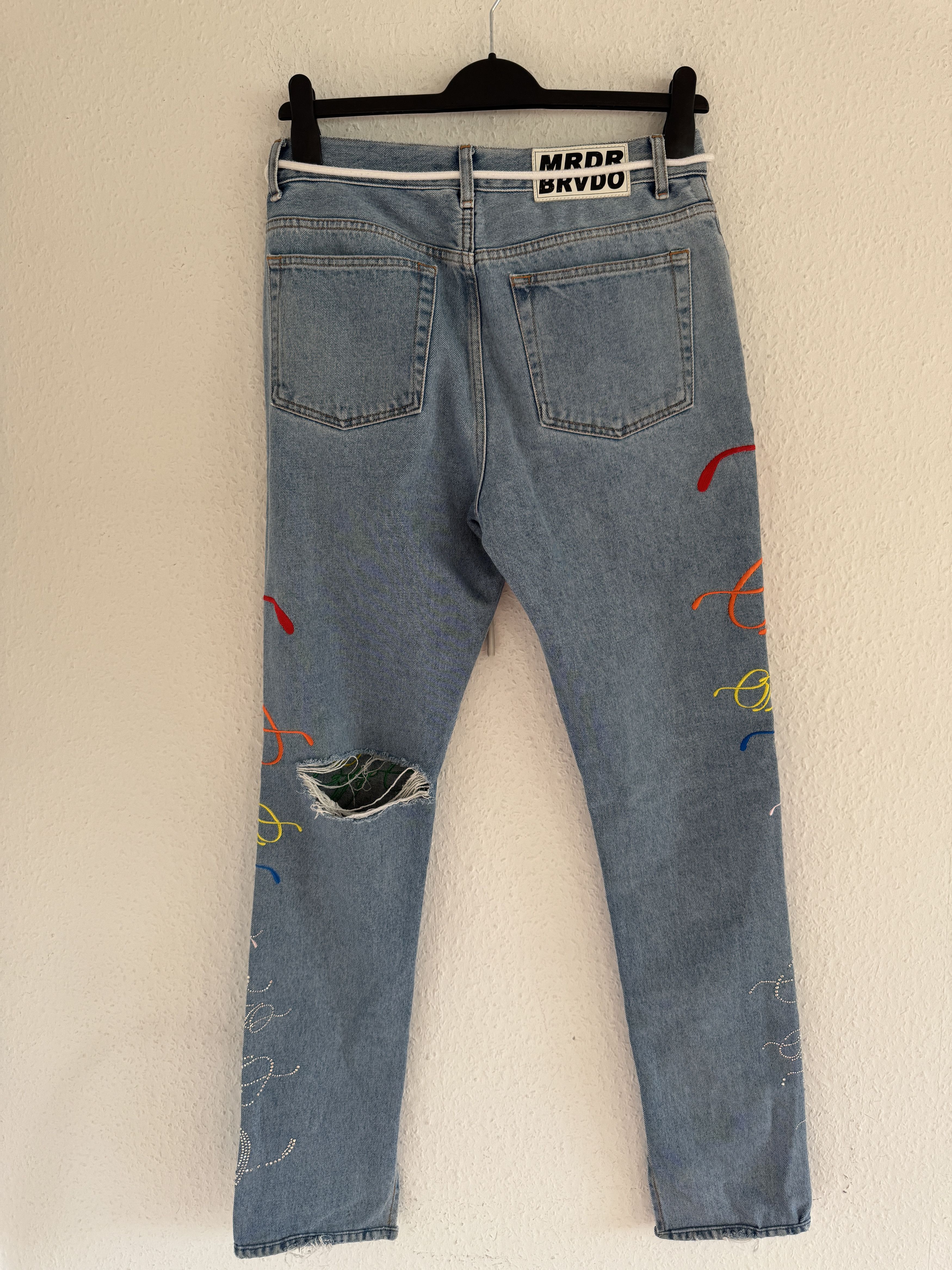 Off-White Rainbow crystal graffiti jeans Size US 32 / EU 48 - 15 Thumbnail