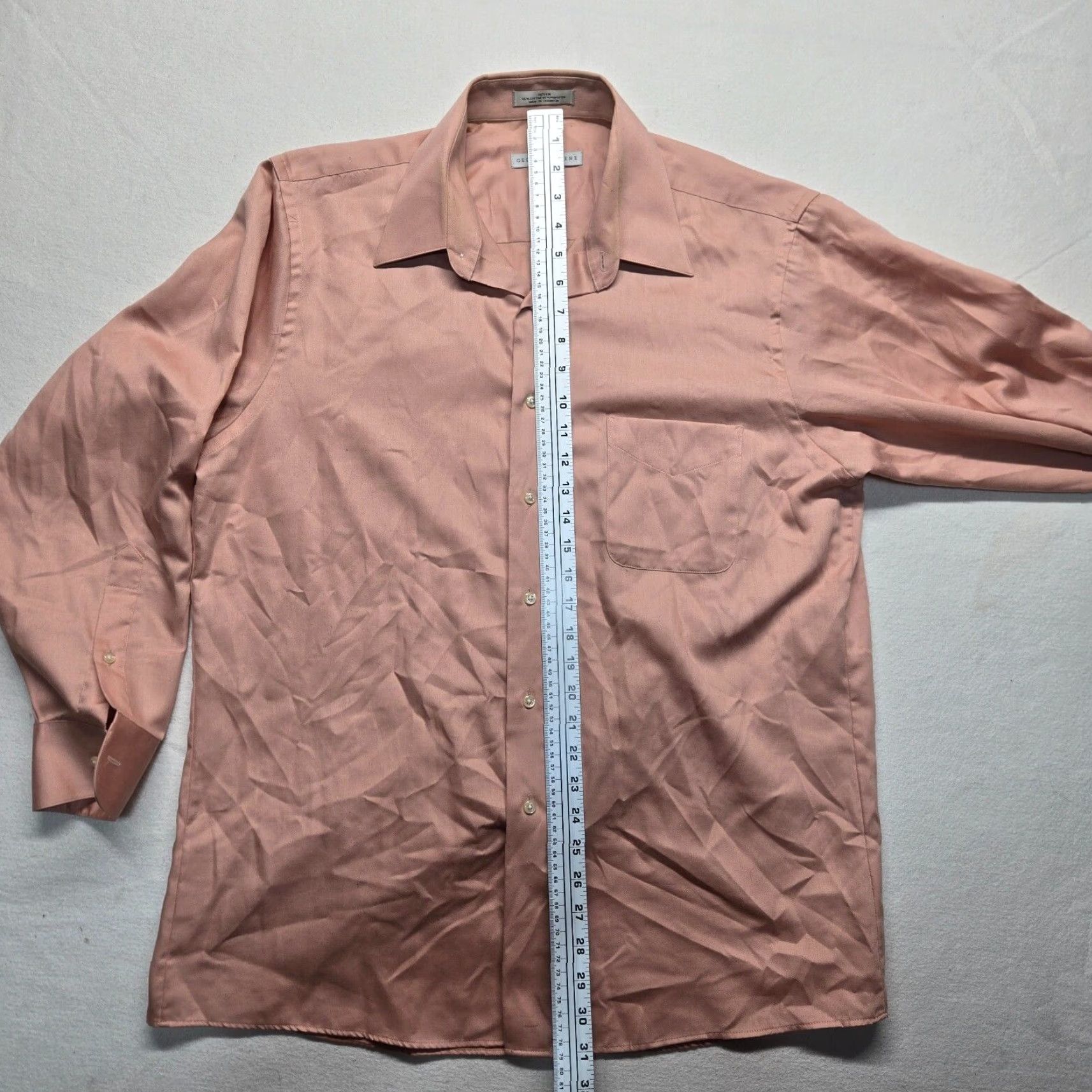 Geoffrey Beene Geoffrey Beene Sateen Button Up Shirt Long Sleeve Men's L Large 16-34/35 Pink Cotton Polyester Dress Shirt Shirt Mens Large Pink 90s? Size 42R - 5 Thumbnail