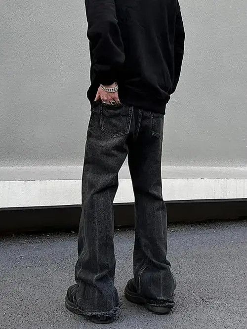Jean Men Distress Punk Jeans Size US 33 - 3 Thumbnail