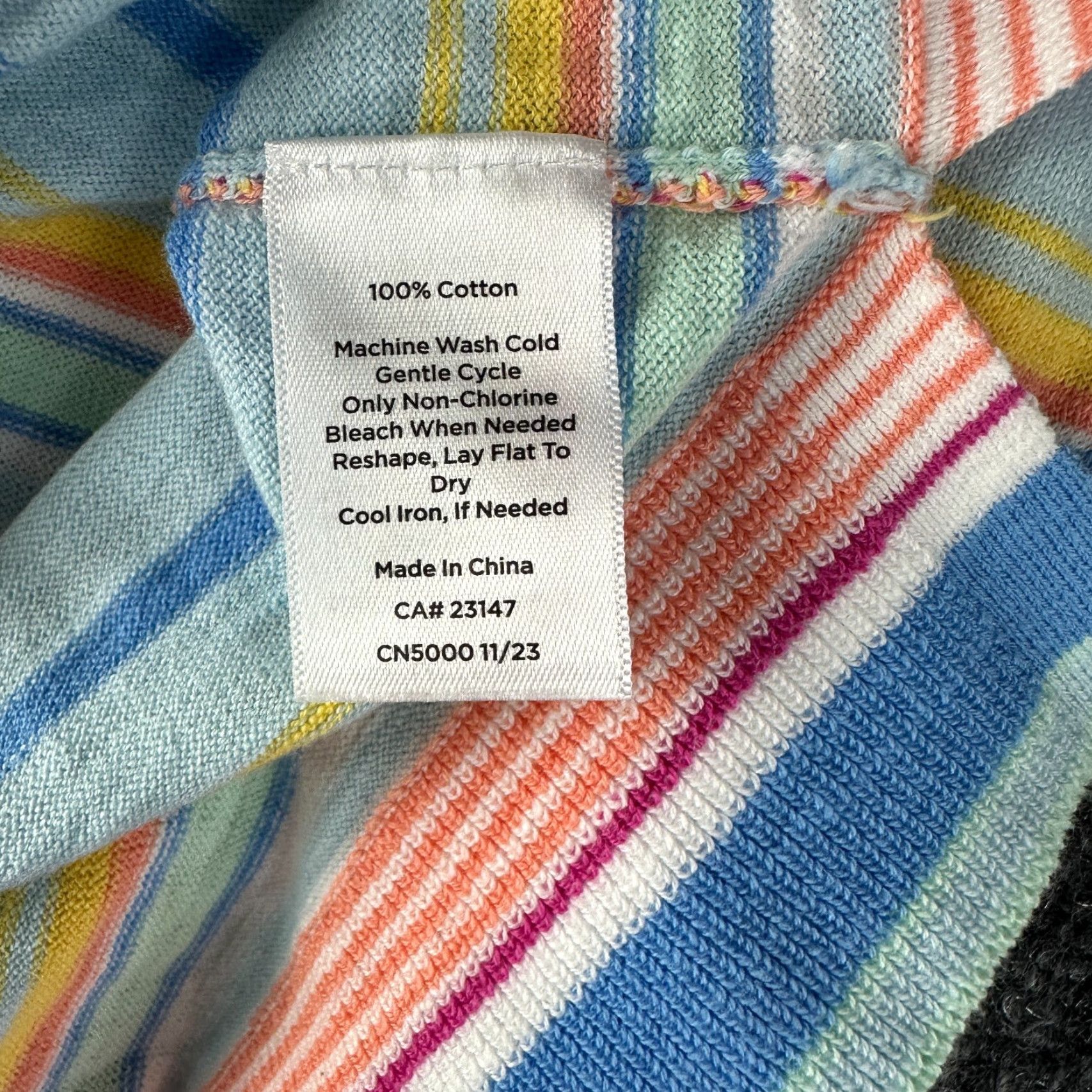 Talbots Talbots Sweater Womens Petite Pullover Striped Cotton Split Hem 3/4 Sleeve Multicolor Knit Round Neck Size XXS / US 00 / IT 34 - 5 Thumbnail