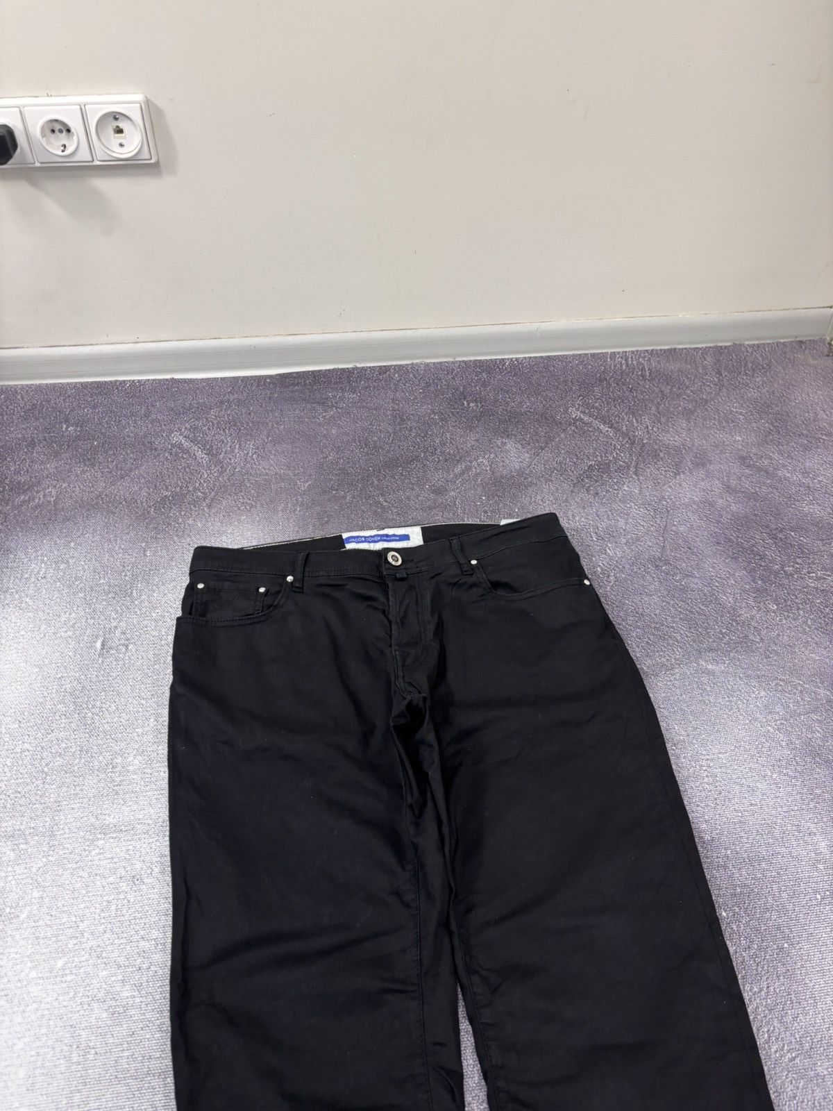 Jacob Cohen Jacob Cohen Men’s Black Cotton Blend Stretch Pants Jeans Size US 35 - 4 Thumbnail