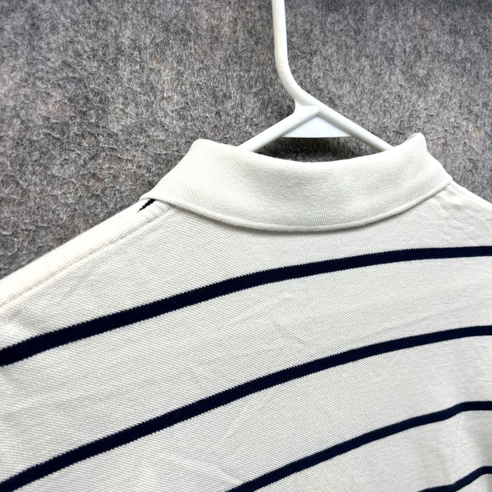 Polo Ralph Lauren VINTAGE Polo Ralph Lauren Polo Shirt Mens XL Beige Blue Striped Preppy Cotton Rugby Size US XL / EU 56 / 4 - 7 Thumbnail