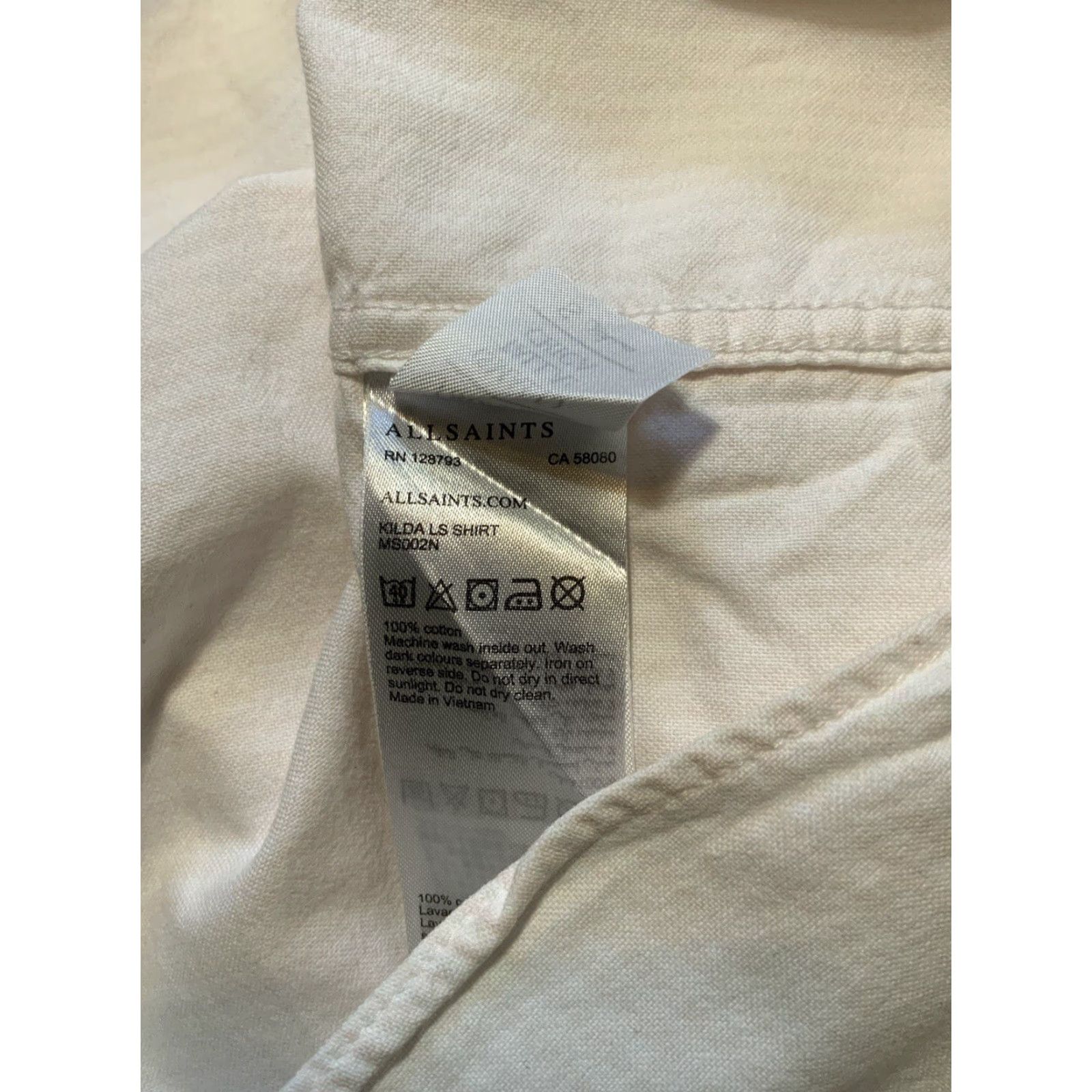 Allsaints VINTAGE AllSaints Ram Skull Pink/White Striped Kilda Long Sleeve Button Front Shirt Sz.S Mens Size US S / EU 44-46 / 1 - 7 Thumbnail