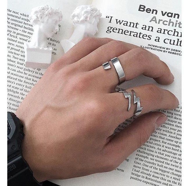 Jewelry Lightning Vintage Jewelry Rings Open Chrome Ring (Size 7-13) Size ONE SIZE - 2 Thumbnail