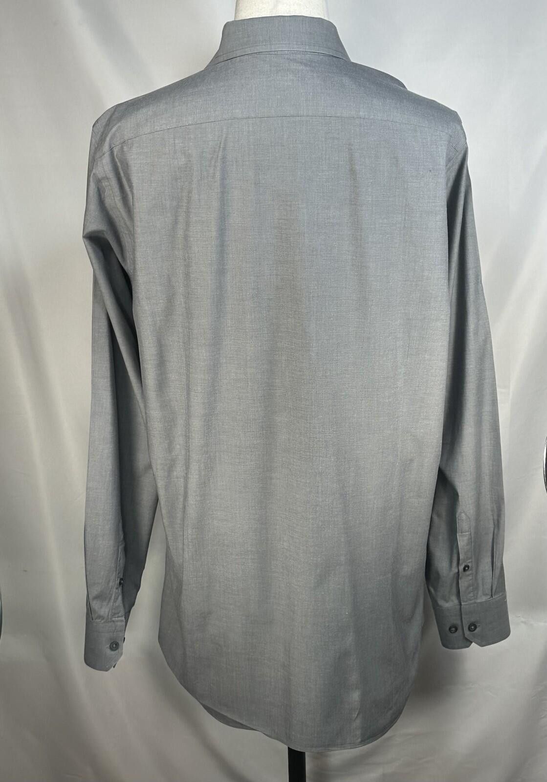 Banana Republic Banana Republic Stretch Slim Fit Tall Button Up Gray Men L Size US XL / EU 56 / 4 - 2 Thumbnail