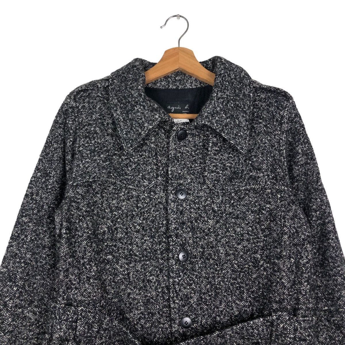 agnes b. Rich Black Wool Long Fly Coats Jacket Agnes B. Belted Japan Size US M / EU 48-50 / 2 - 3 Thumbnail