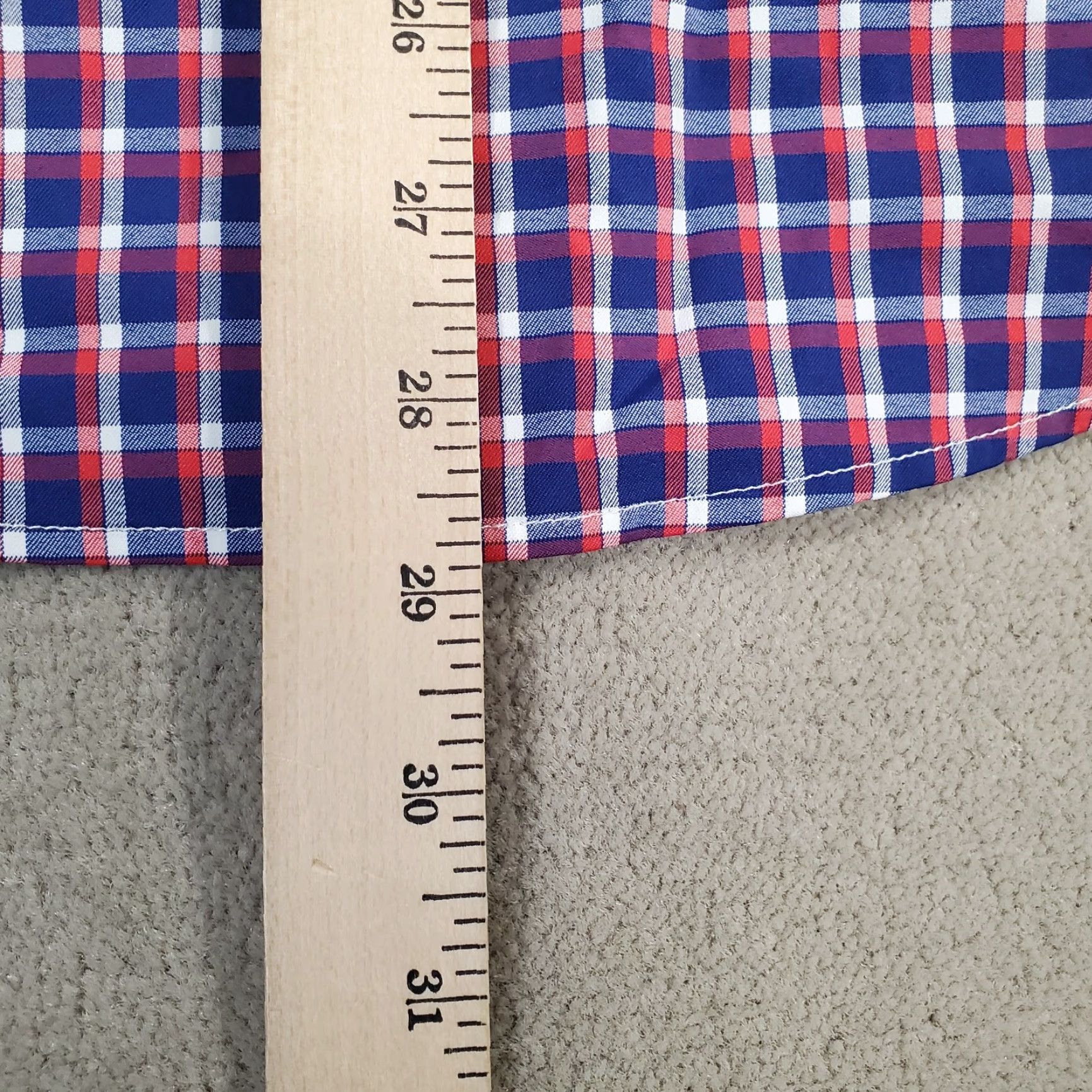 UNTUCKit UNTUCKit Shirt Mens L Blue Red White Button Up Performance Stretch Slim Plaid Jacket? Size US L / EU 52-54 / 3 - 7 Thumbnail