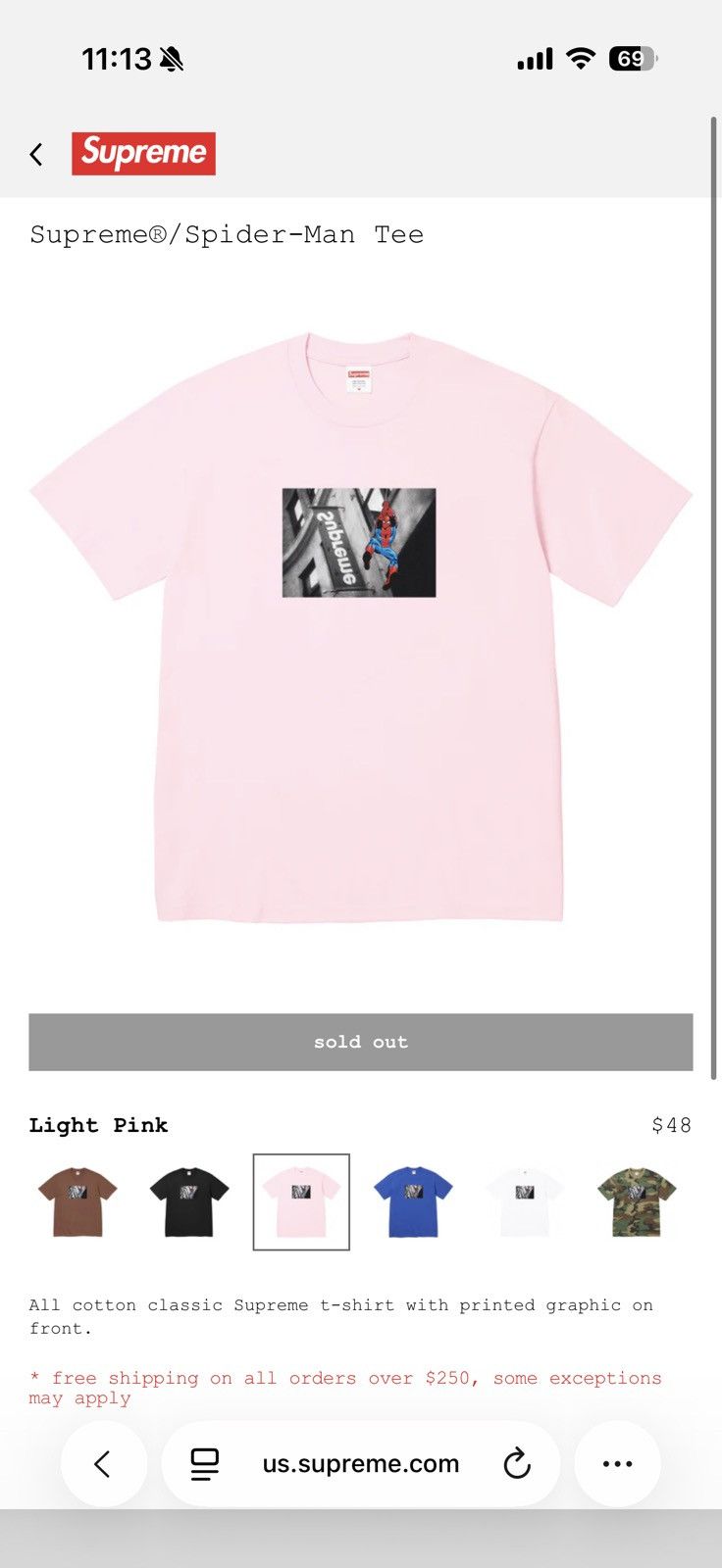 Supreme Supreme Spider-Man Tee Pink Size US M / EU 48-50 / 2 - 1 Thumbnail
