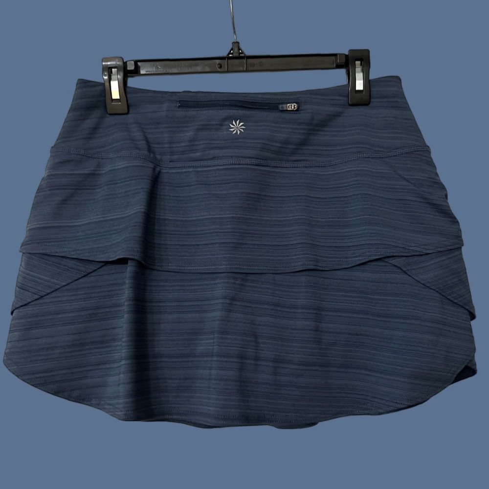 Athleta Athleta Swagger Skort Womens M Blue Striped Athletic Shorts / Skirt, Layered, Pull On, Tennis, Short Size 32" / US 10 / IT 46 - 1 Thumbnail