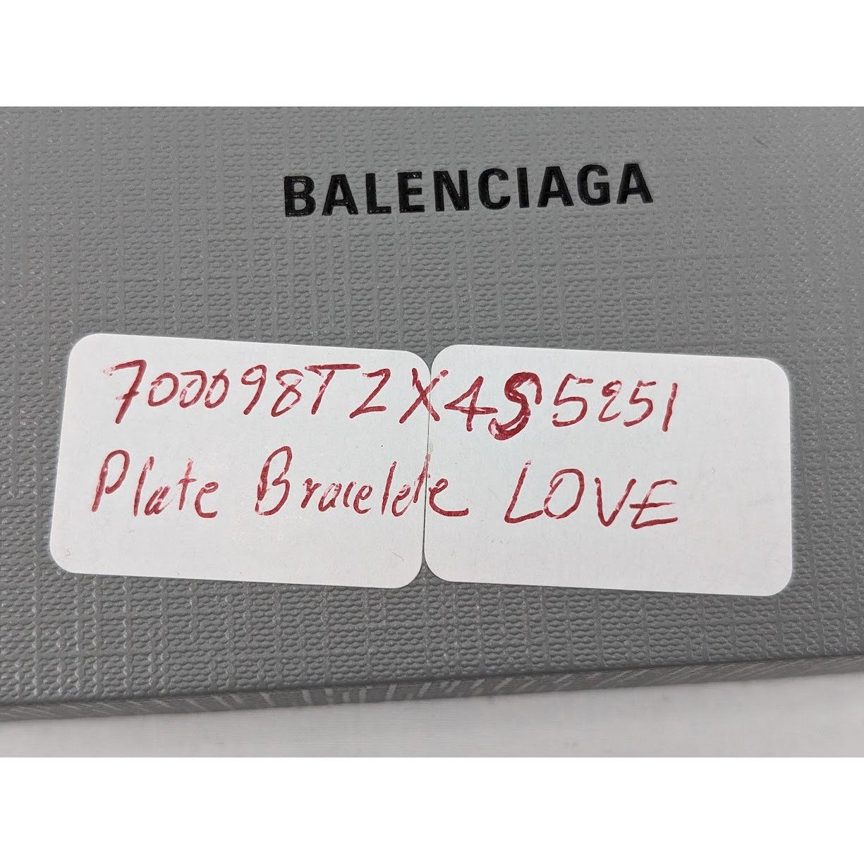 Balenciaga o1rshd1 Size: OS / Plate Love Bracelet in Black/White Size ONE SIZE - 12 Thumbnail