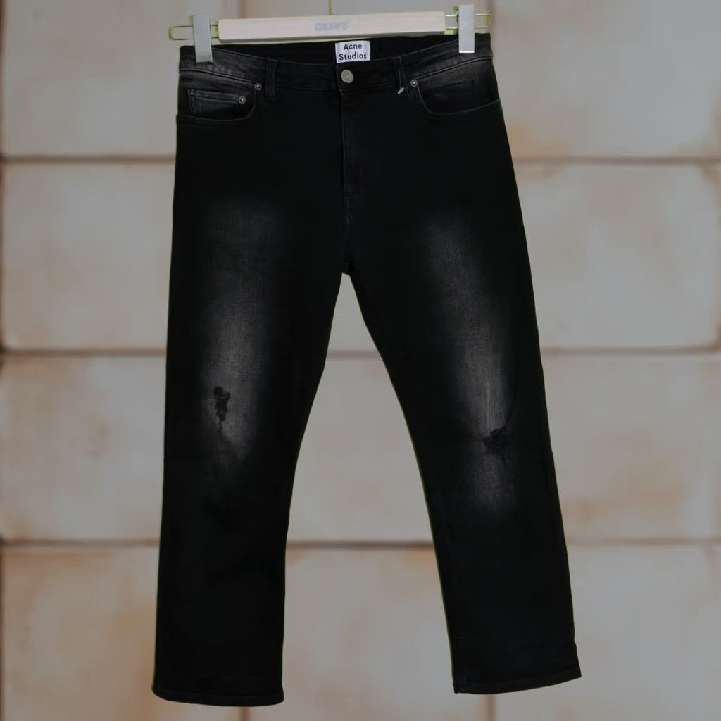Acne Studios ACNE STUDIOS Women's Jeans Black Size 34 Regular Cotton Elastane Straight 34 34 Black Womens Jeans Size 24" / US 00 / IT 34 - 1 Thumbnail