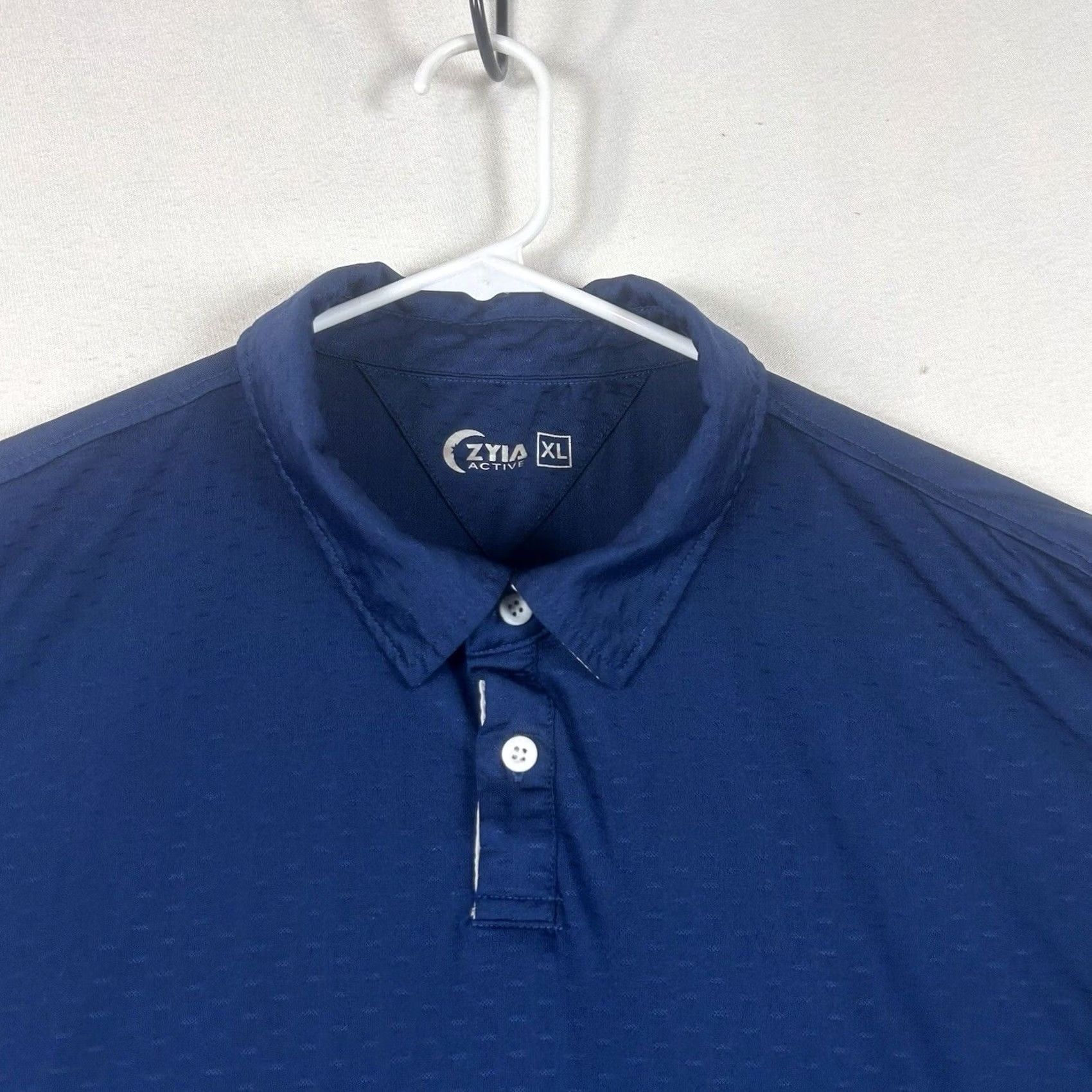 Vintage Zyia Active Polo Shirt Mens XL Blue Short Sleeve Collared Button Performance Golf Activewear Shirt Size US XL / EU 56 / 4 - 2 Thumbnail
