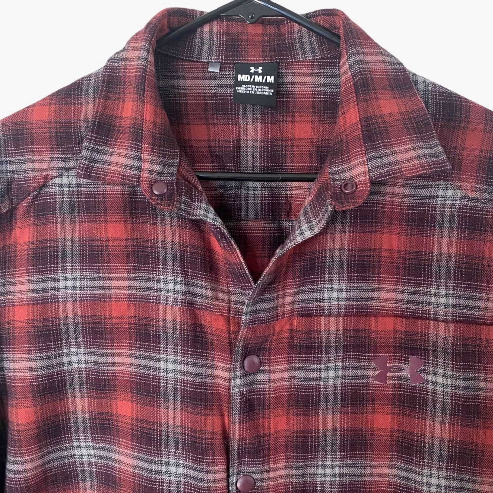 Under Armour Under Armour Tradesman Flex Flannel Shirt Mens Medium Red Plaid Snap Button-Up Shirt with Pockets Size US M / EU 48-50 / 2 - 5 Thumbnail