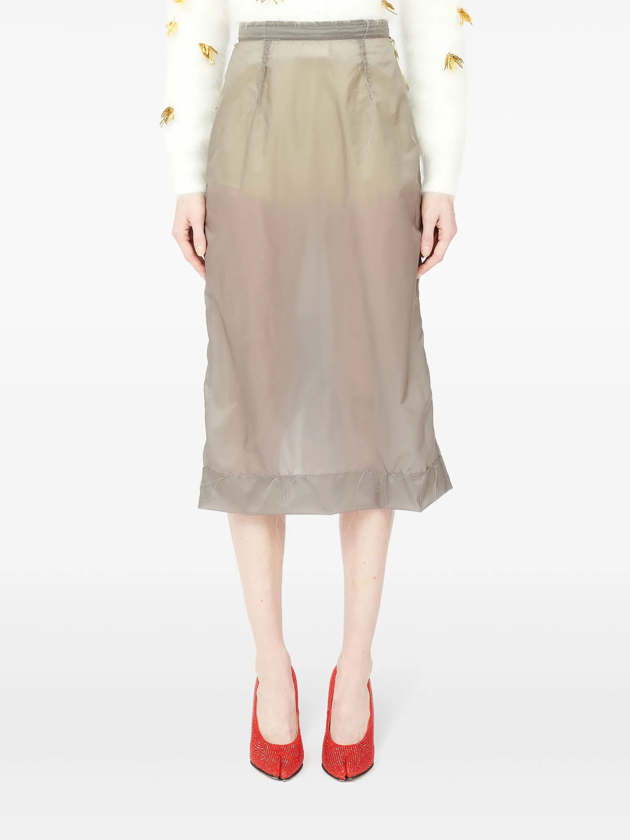 Maison Margiela o1w1db11225 Inside Out Four-stitch Skirt in Charcoal Grey Size 26" / US 2 / IT 38 - 2 Thumbnail