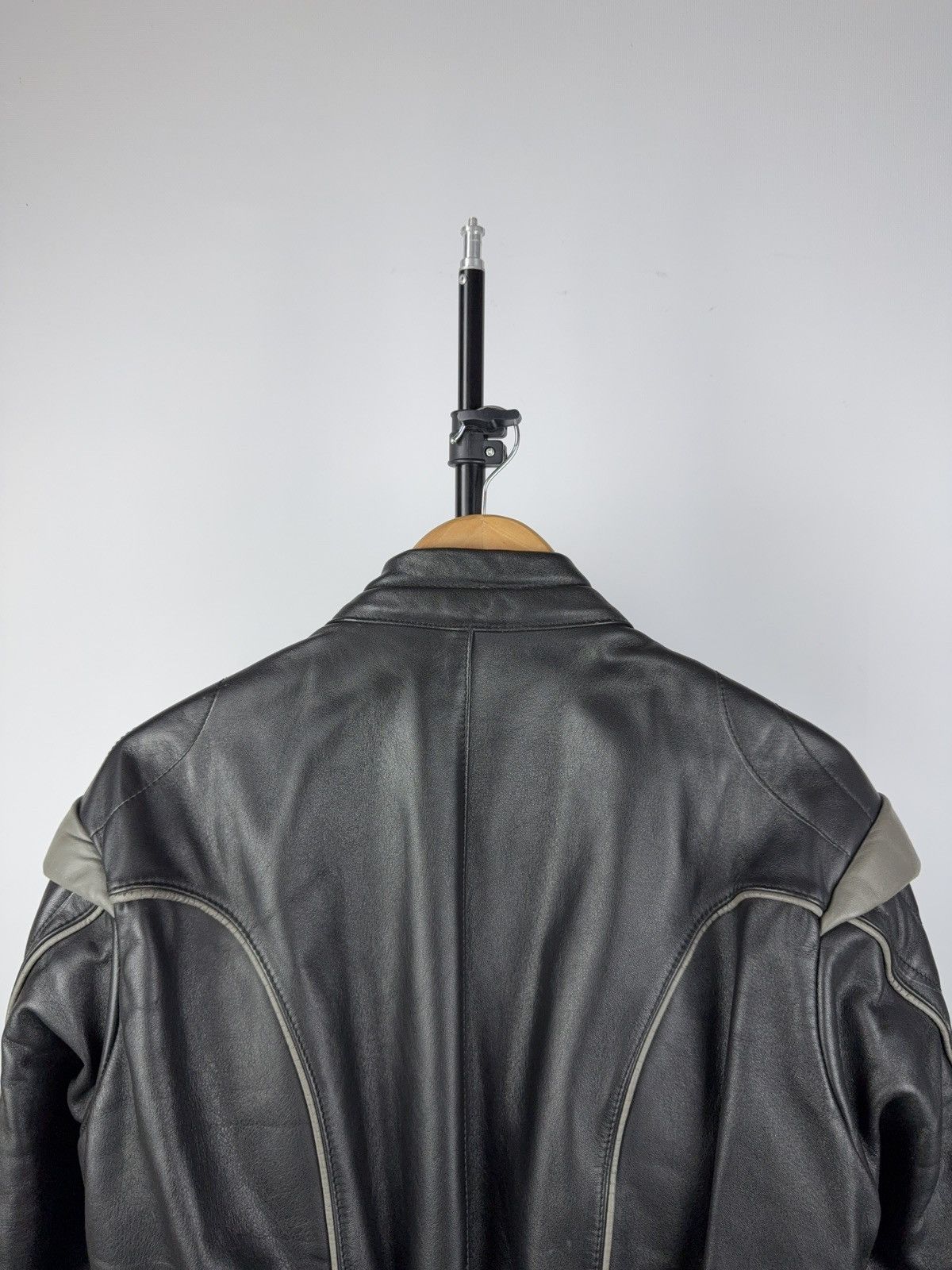 Other Vintage Schwabenleder German Biker Jacket Quilted Leather Size US L / EU 52-54 / 3 - 10 Thumbnail