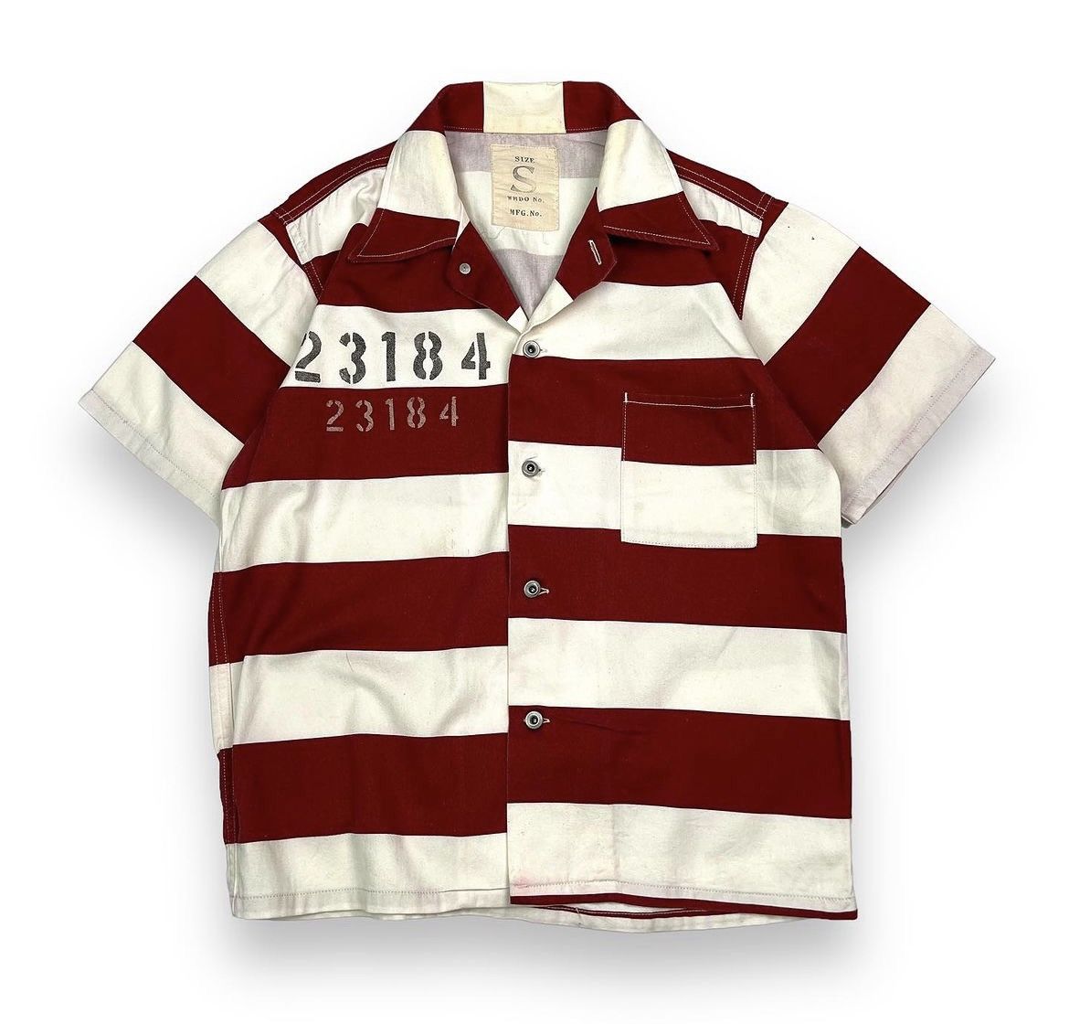 image of Designer Weirdo By Glad Hand Prison Shirt in Red/White, Men's (Size Small)