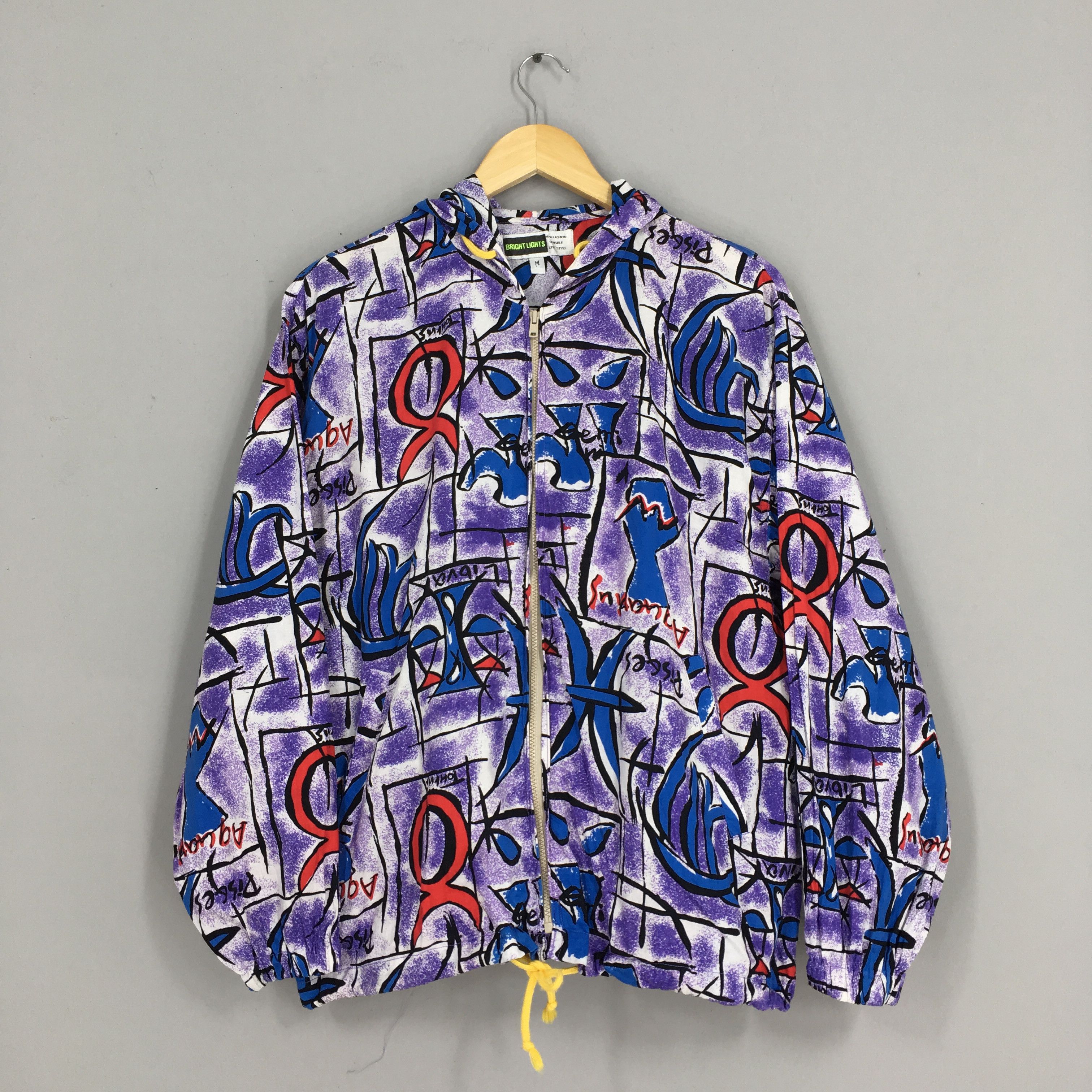 image of Pop Art Abstract Crazy Pattern Light Jacket Medium, Men's