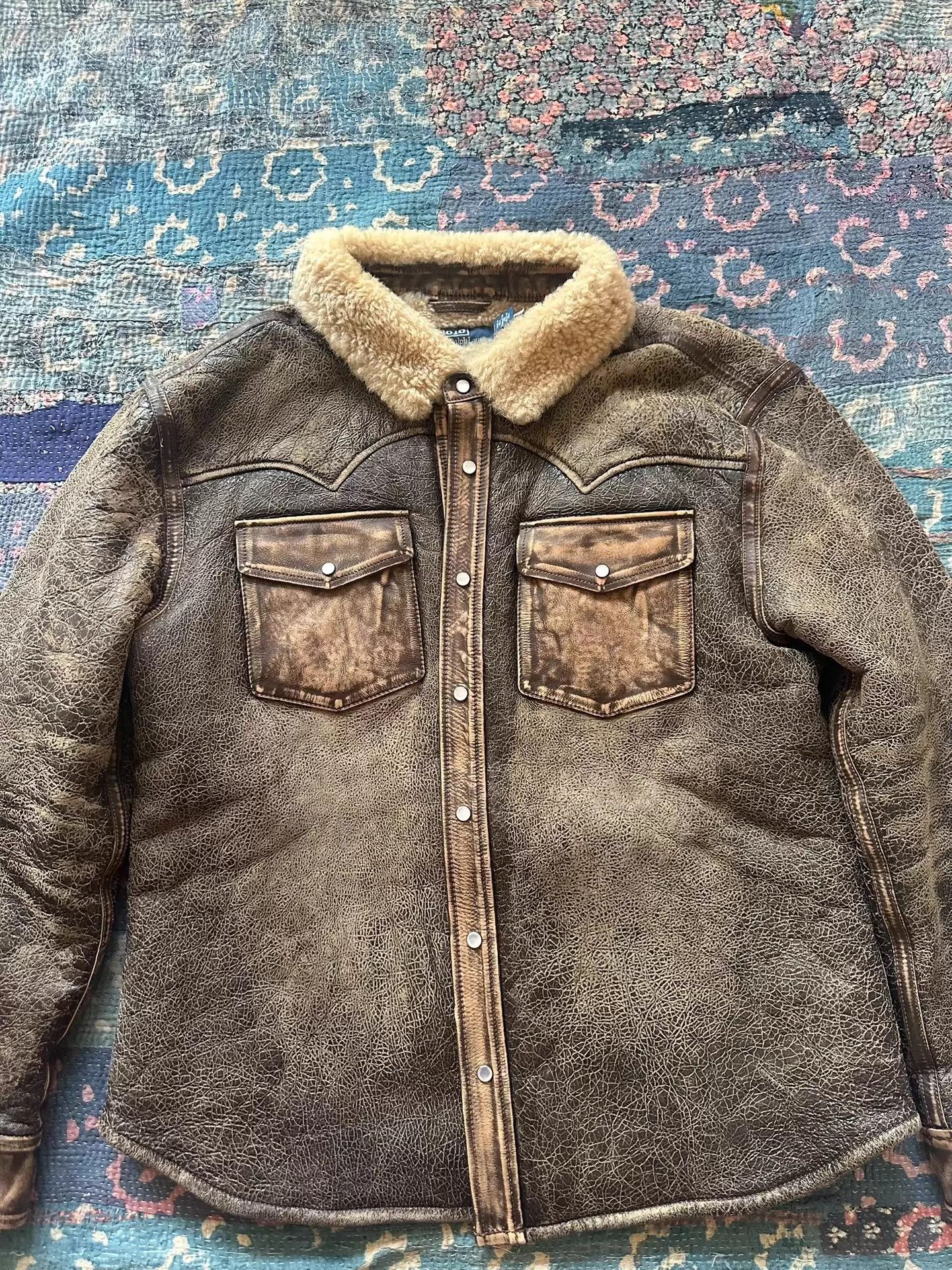 Polo Ralph Lauren Polo Ralph Lauren RRL Distressed Shearling Jacket XL Size US XL / EU 56 / 4 - 1 Thumbnail