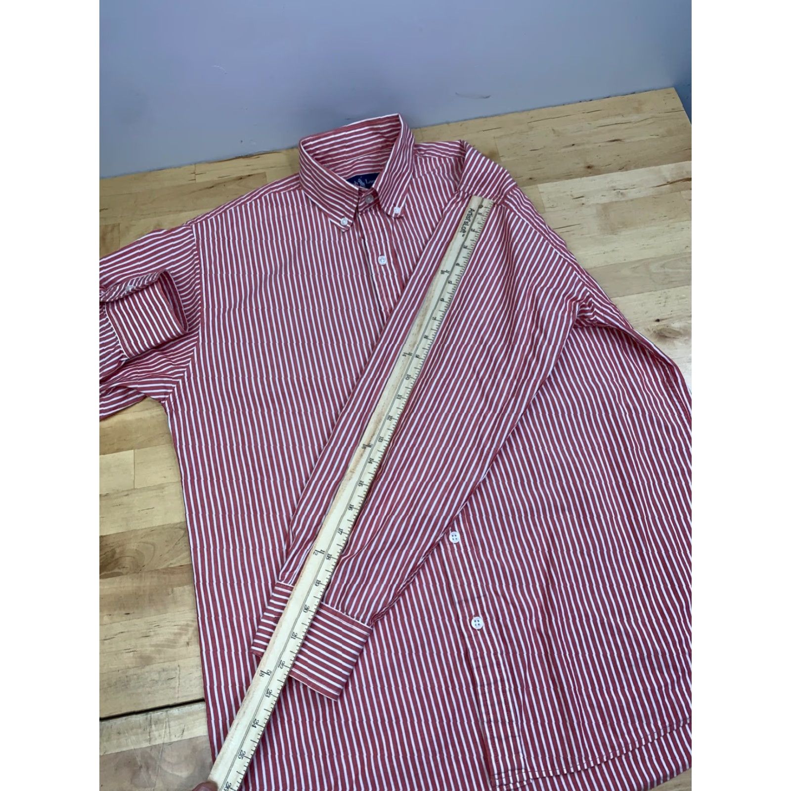 Polo Ralph Lauren VINTAGE Polo Ralph Lauren Button-Up Shirt Mens M Striped Red Long Sleeve Size US M / EU 48-50 / 2 - 6 Thumbnail